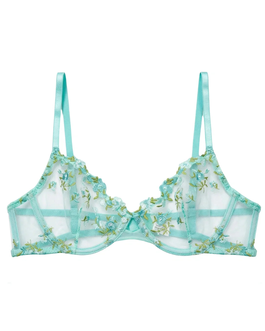 Non Padded Bra Set - Flora Zest - Soft Green
