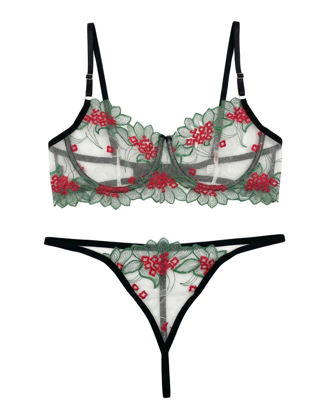 Non Padded Bra Set - Verdelle - Green