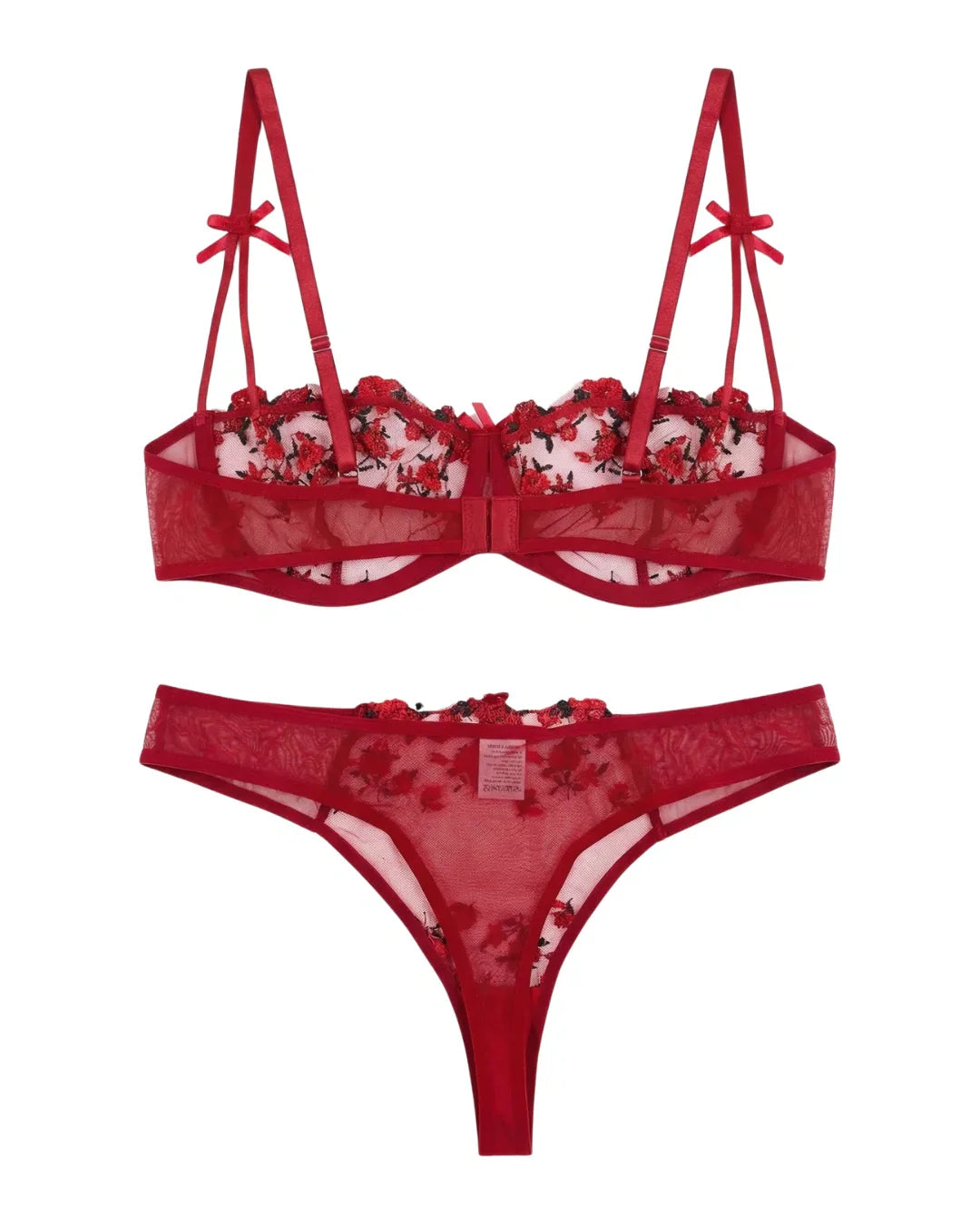 Non Padded Bra Set - Blush Veil - Maroon