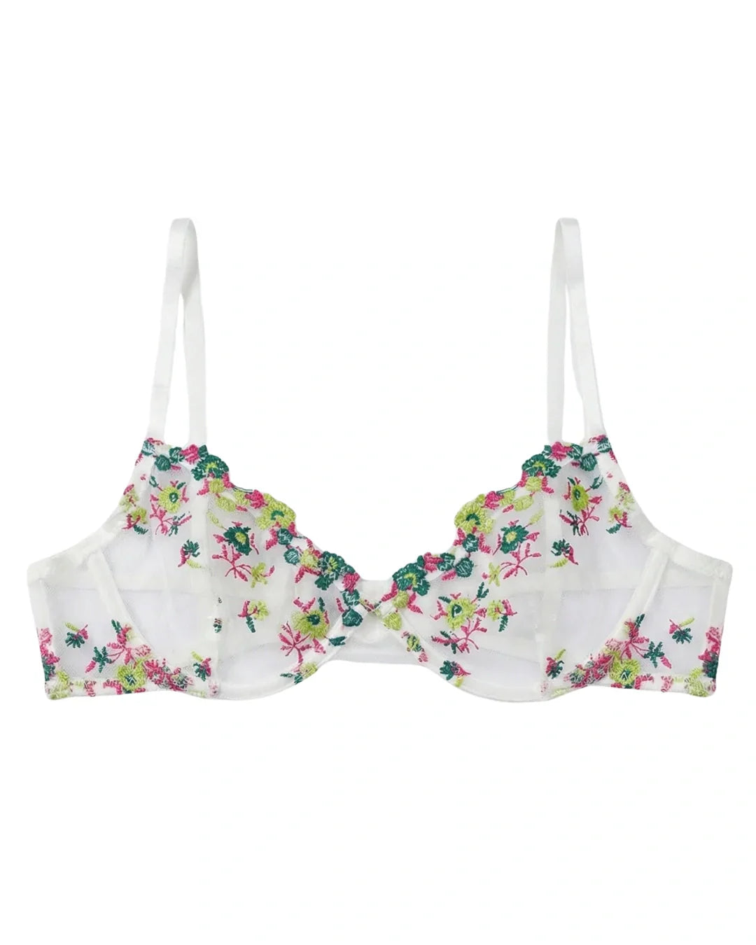 Non Padded Bra Set - Flora Zest - Green