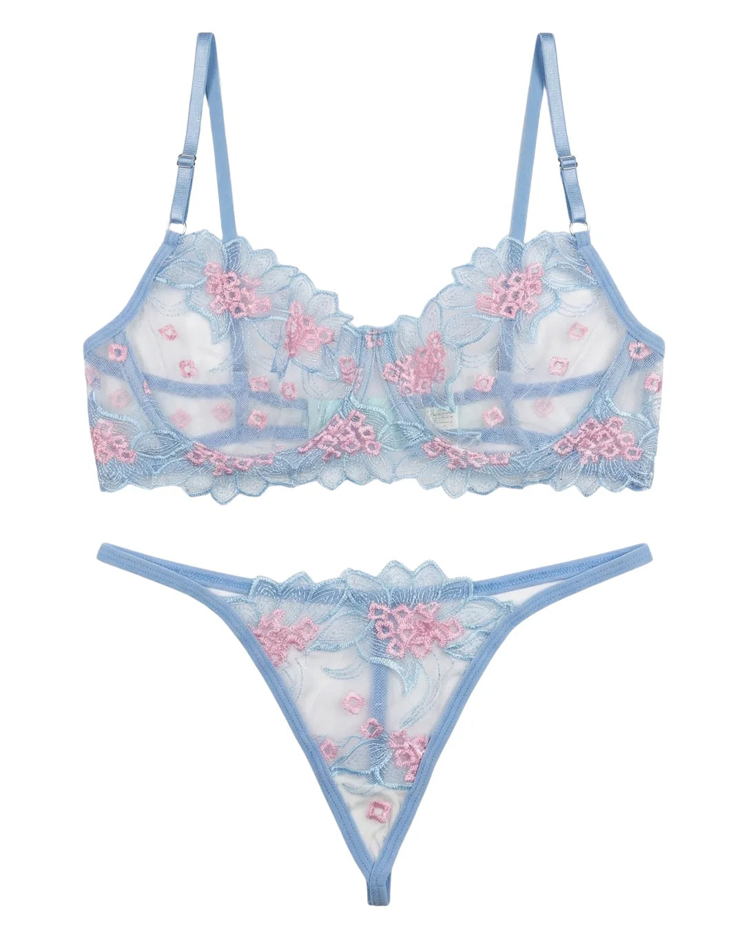 Non Padded Bra Set - Verdelle - Blue