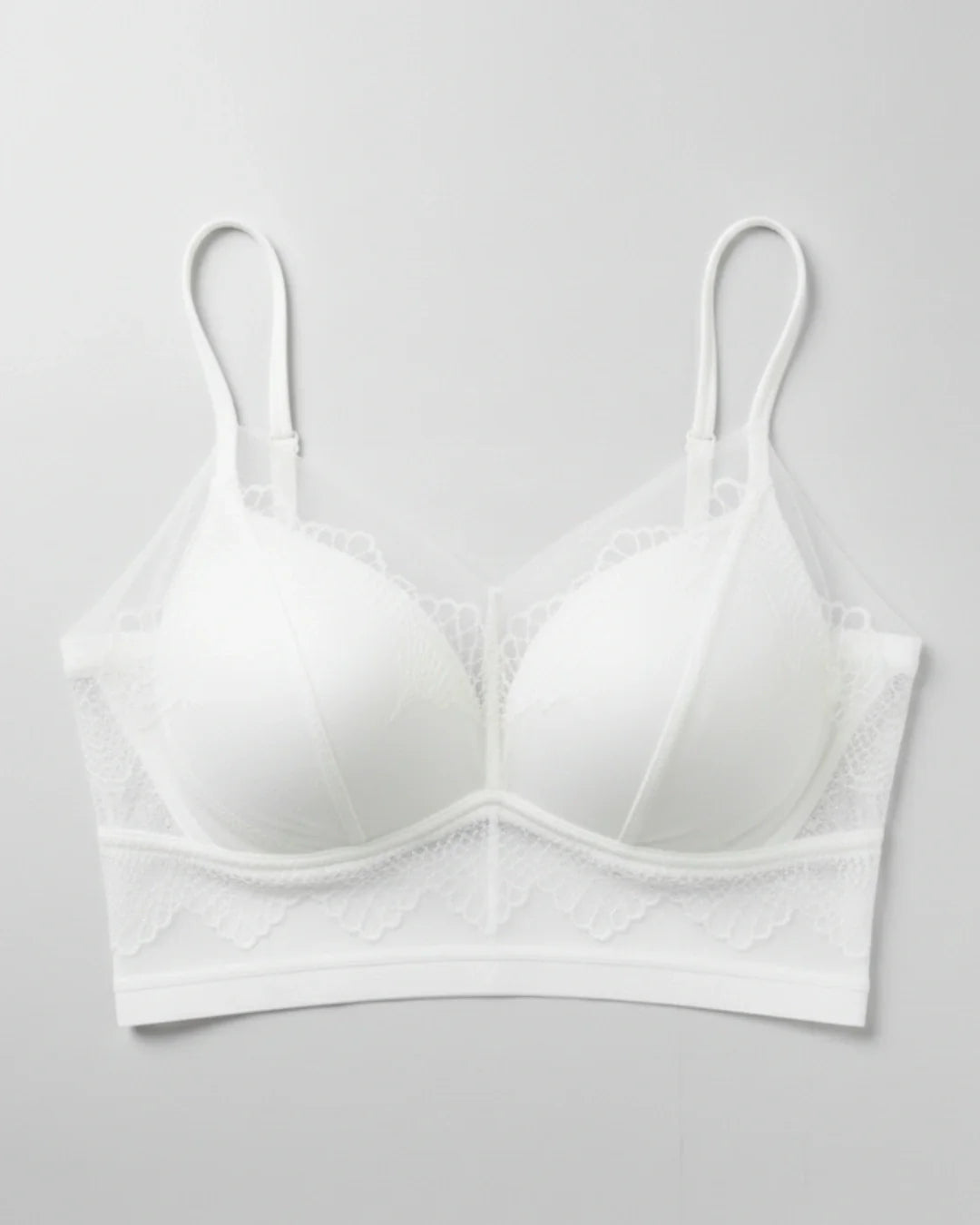 Seamless Padded Bra - Nua Lace - White