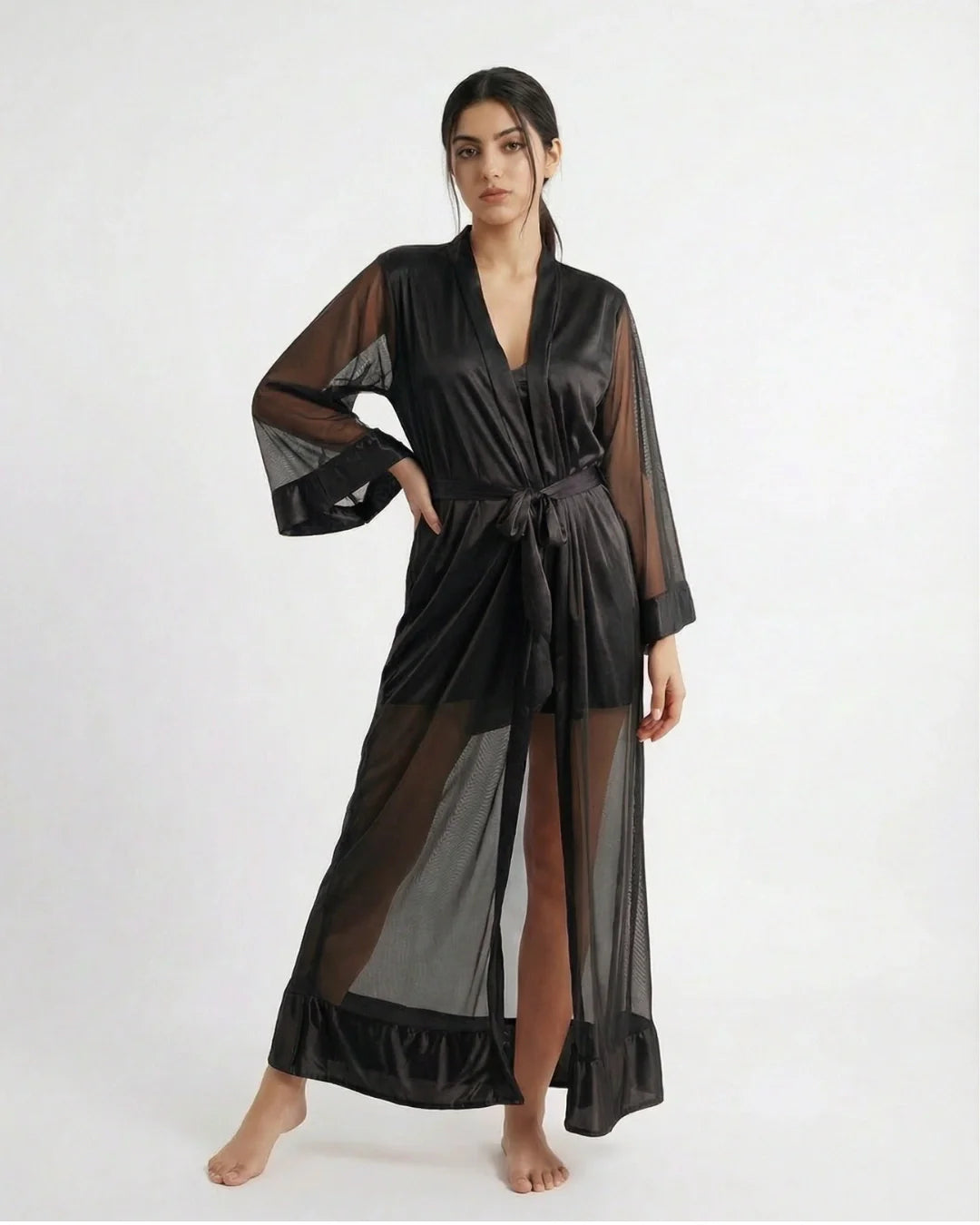 Gown Set - Rinny Silk - Black