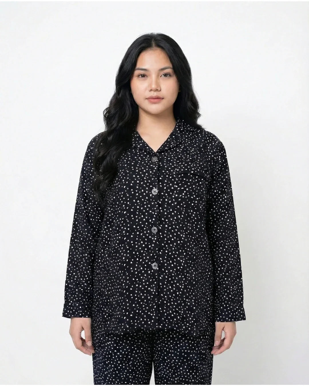 Linen Pajama Suit - Blushy Heart - White