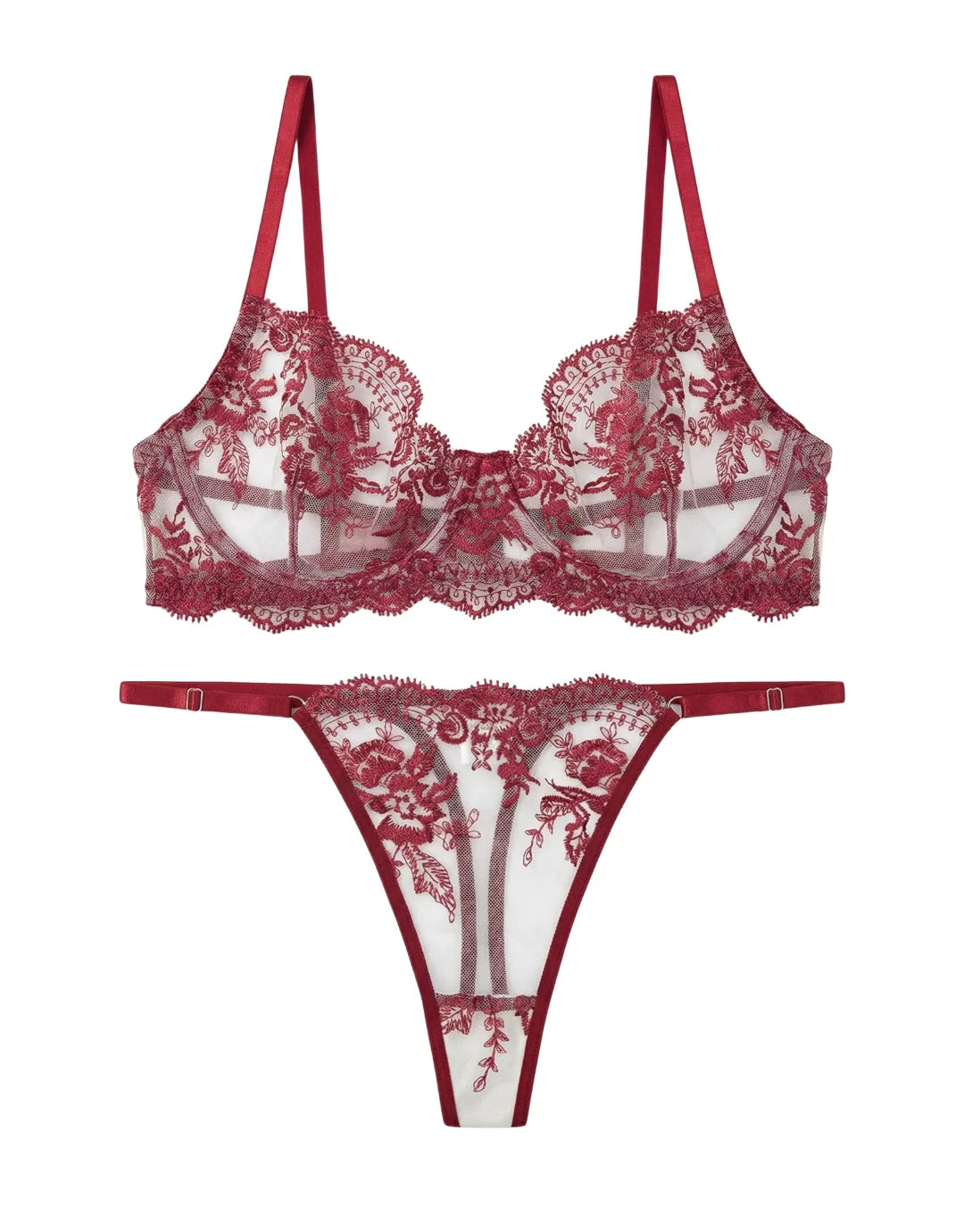 Non Padded Bra Set - Truffle - Maroon