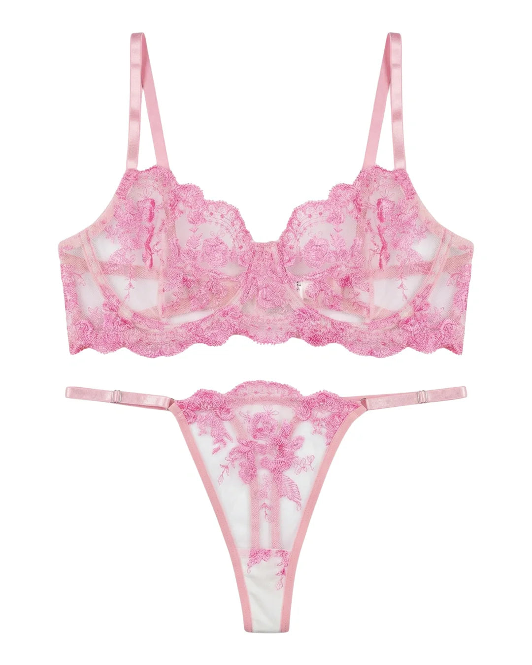 Non Padded Bra Set - Truffle - Pink