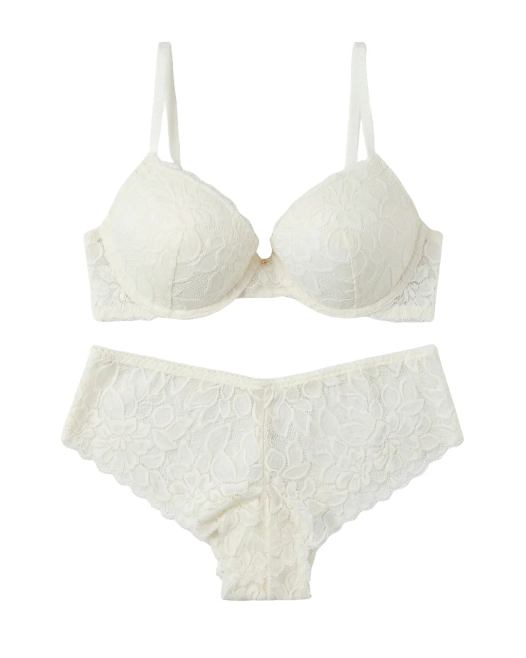 Padded Bra Set - Elviora - Off White