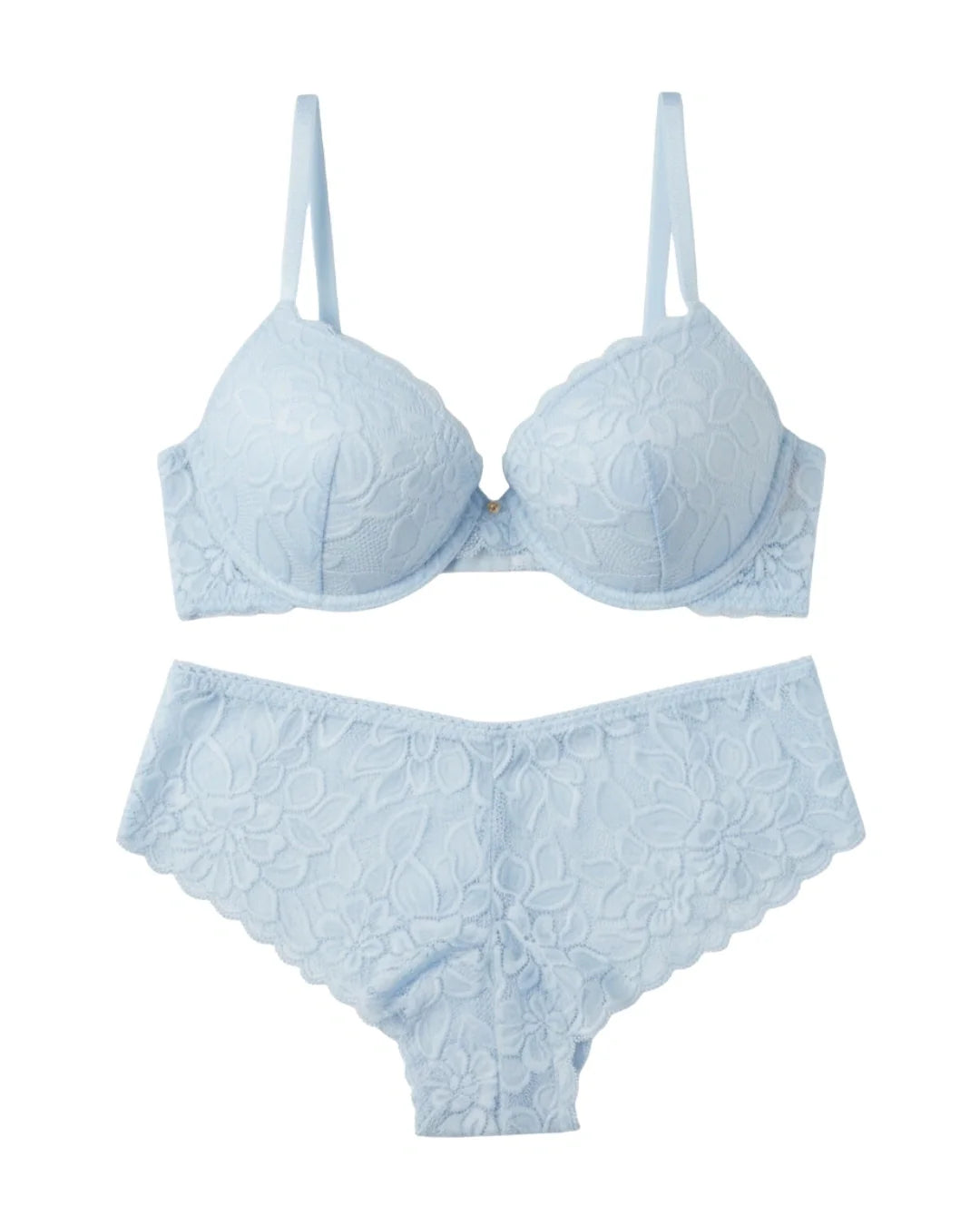Padded Bra Set - Elviora - Sky Blue