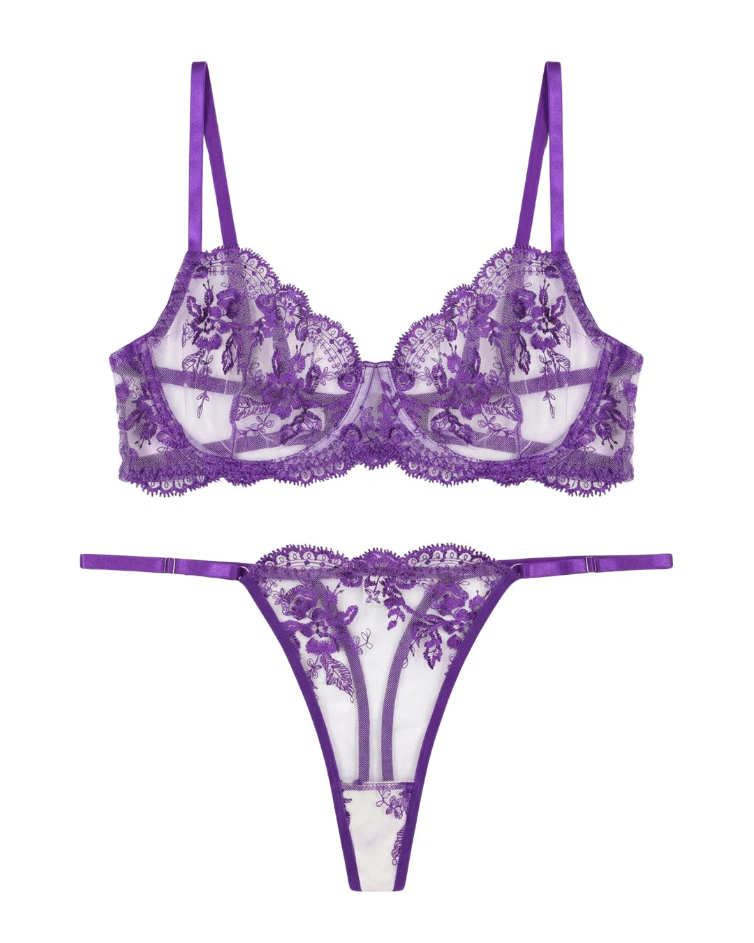 Non Padded Bra Set - Truffle - Purple