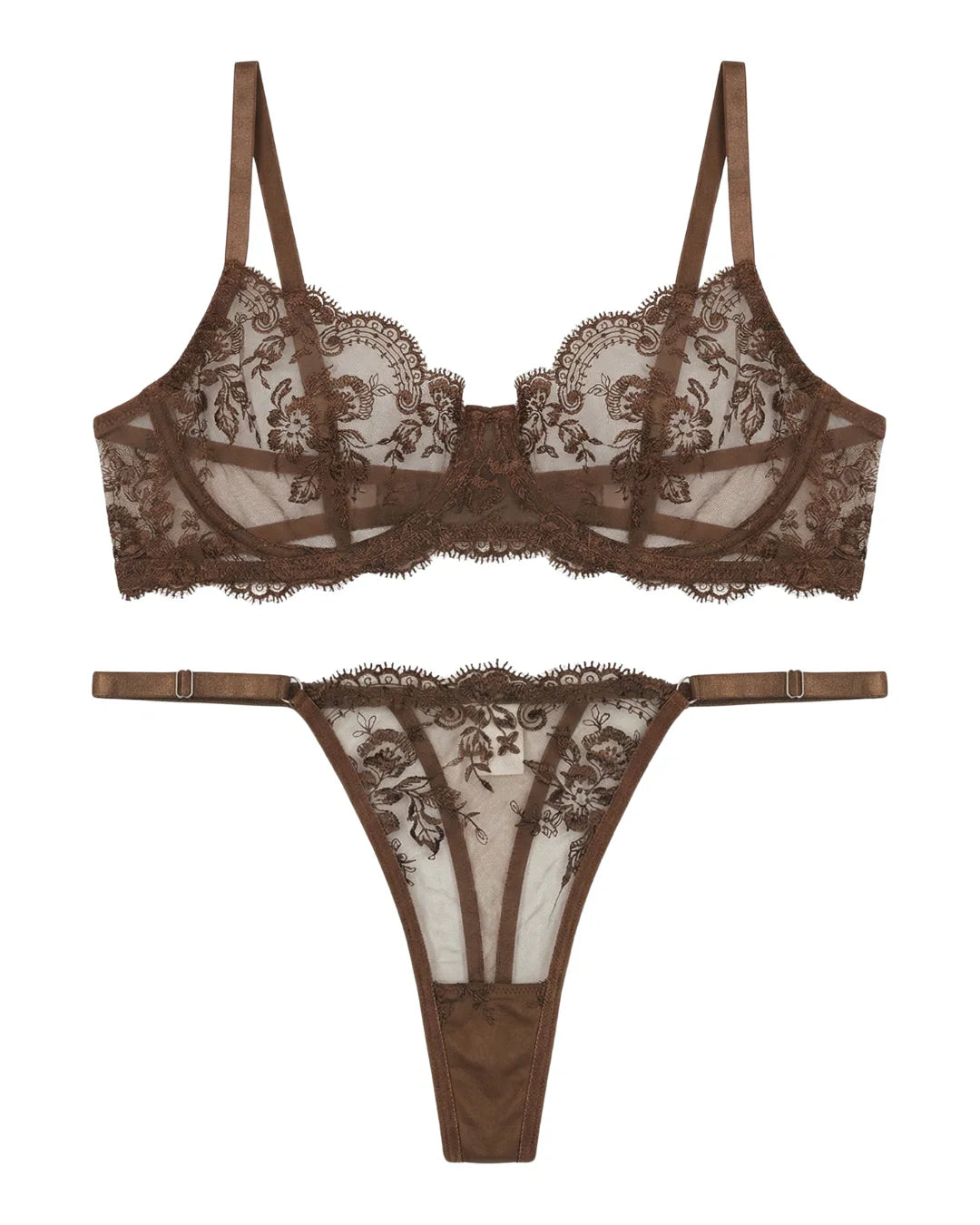 Non Padded Bra Set - Truffle - Brown