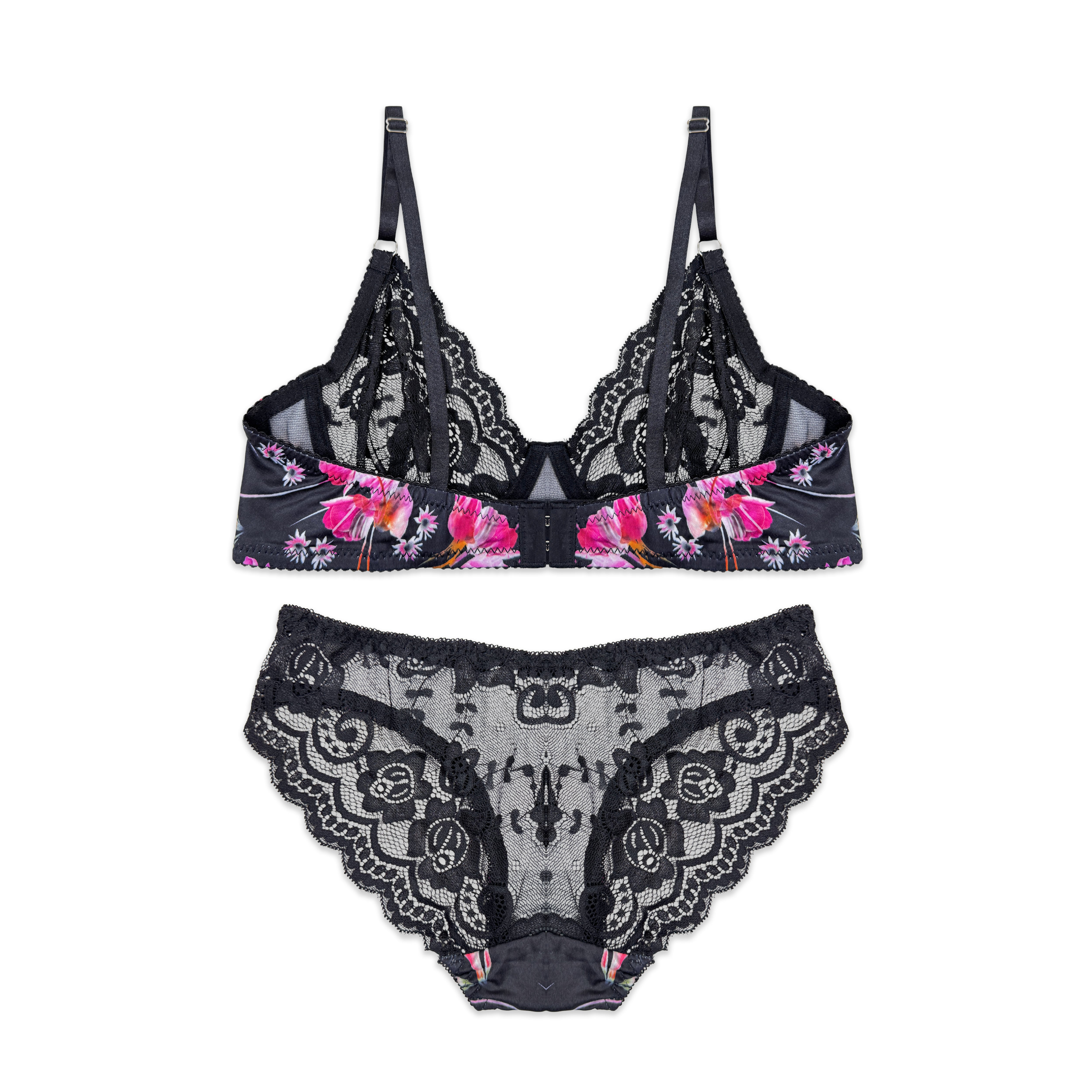 Rose Punch Non Padded Bra and Panty Set