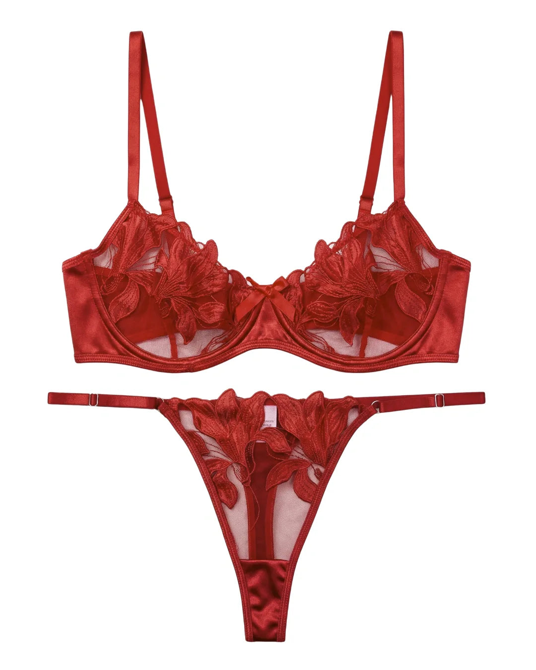 Non Padded Bra Set - Petal Luxe - Maroon