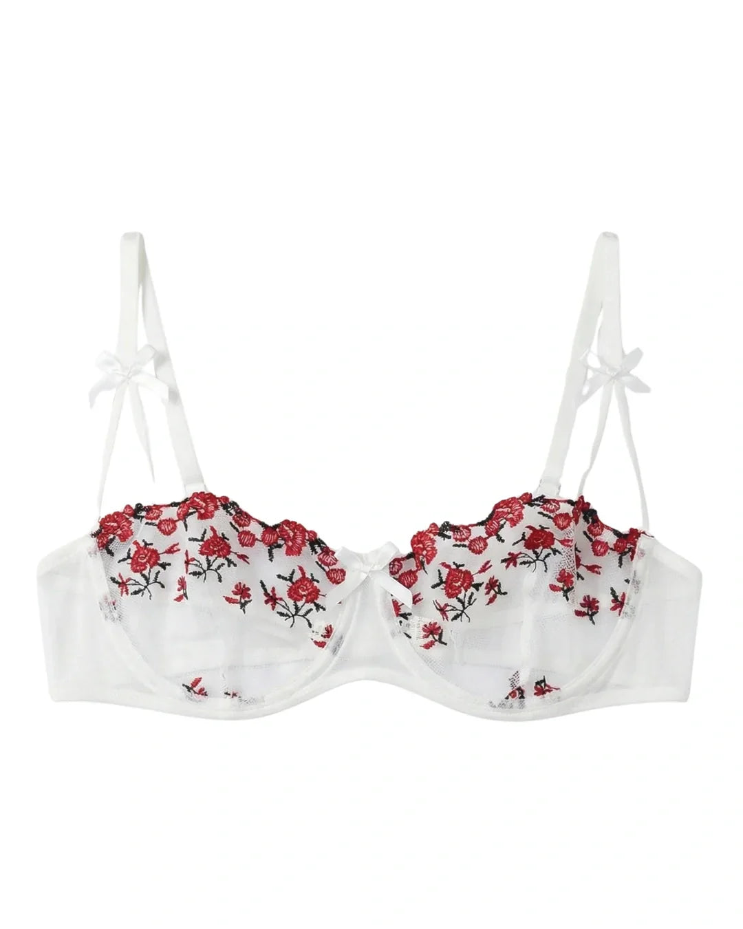Non Padded Bra Set - Blush Veil - White