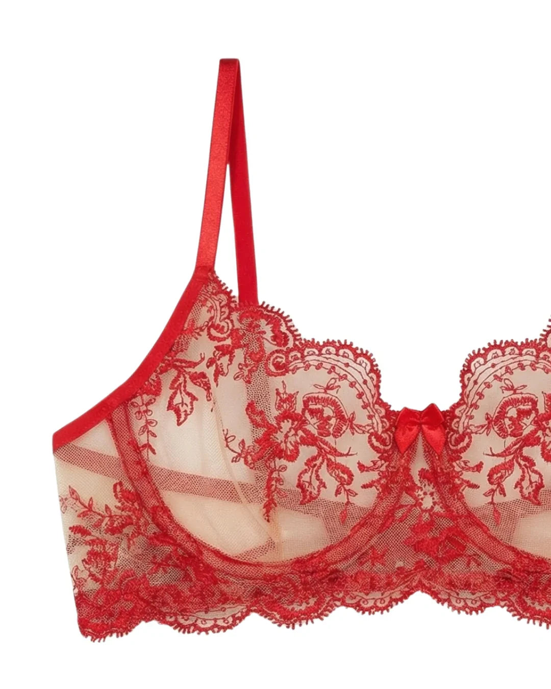 Non Padded Bra Set - Florisse - Red