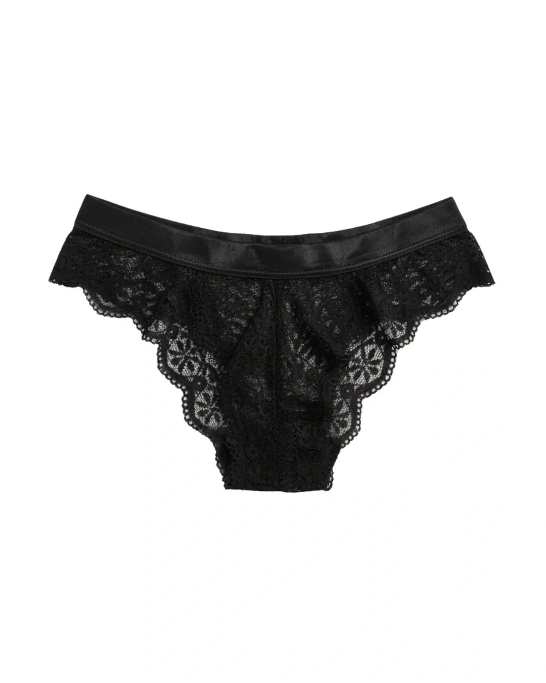 Thong Panty - Bow Lace - Black