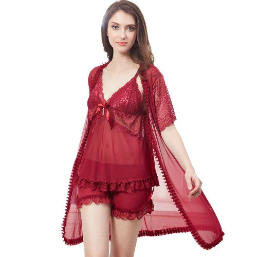 Gown Set - Rosaline - Maroon