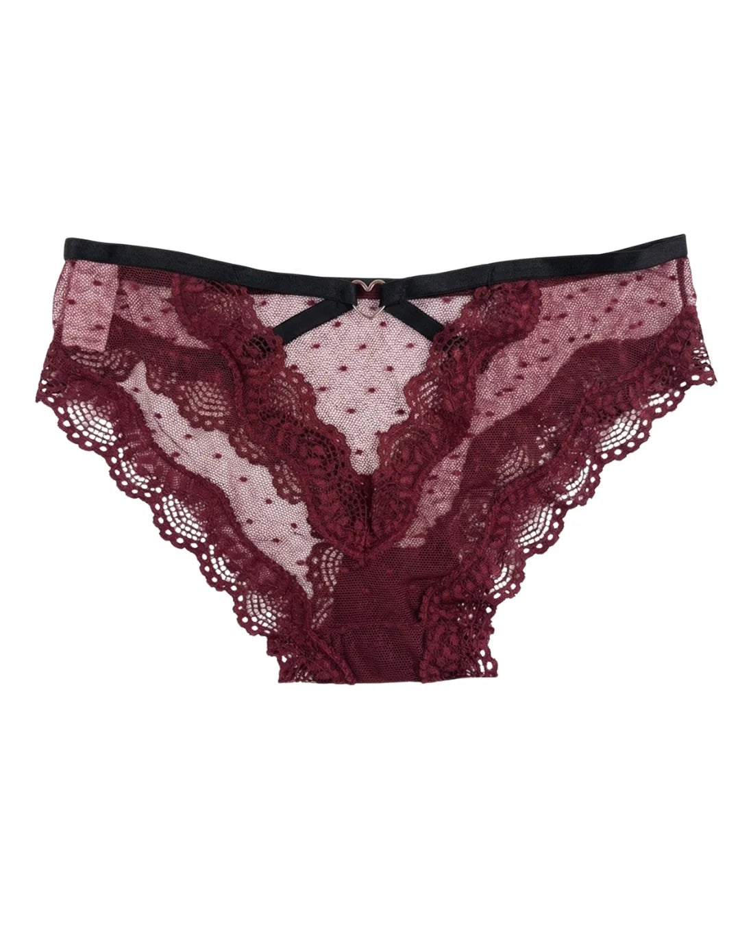 Brief Panty - Lace Dot - Maroon