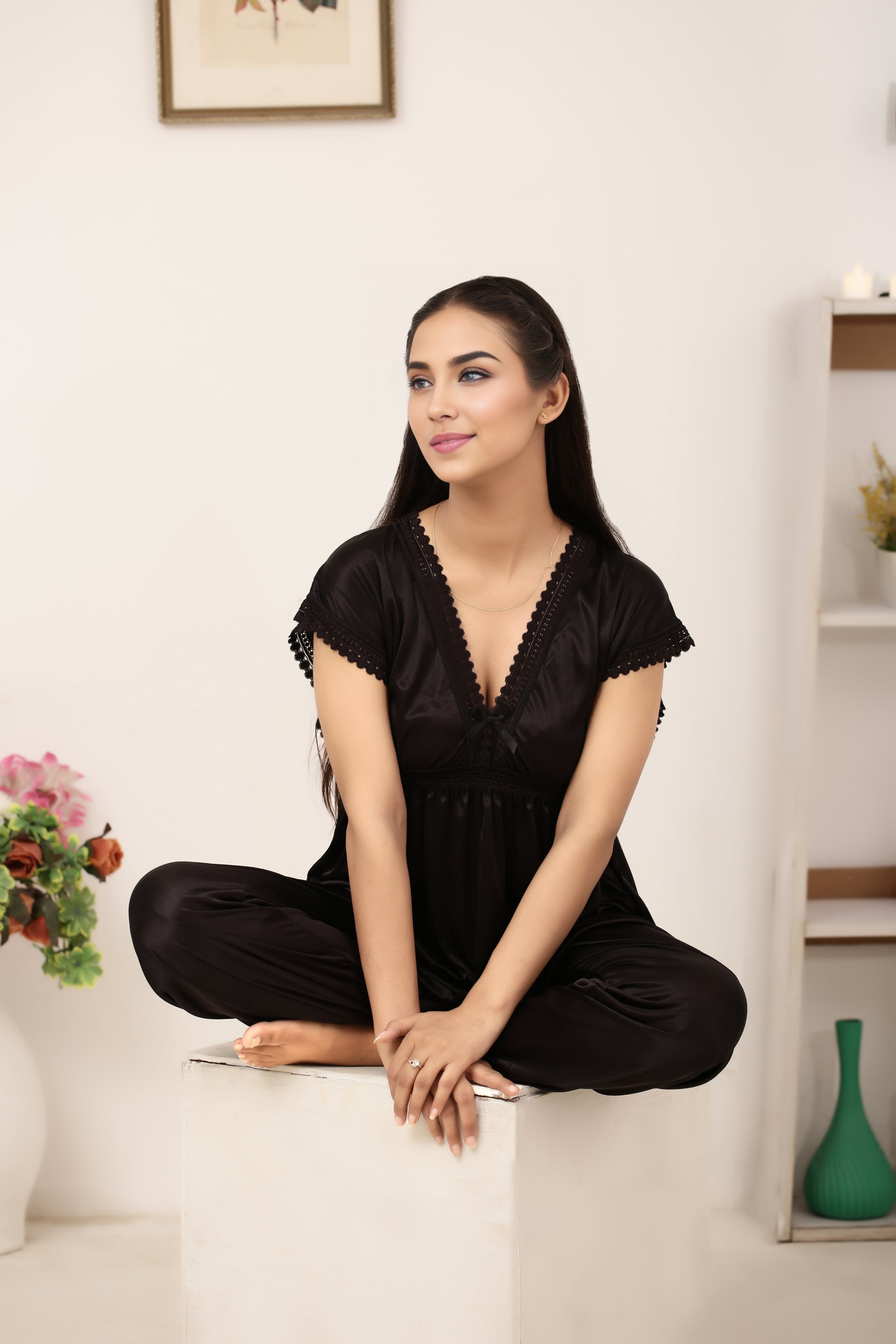 Silk PJ Set - Avena - Dark Grey