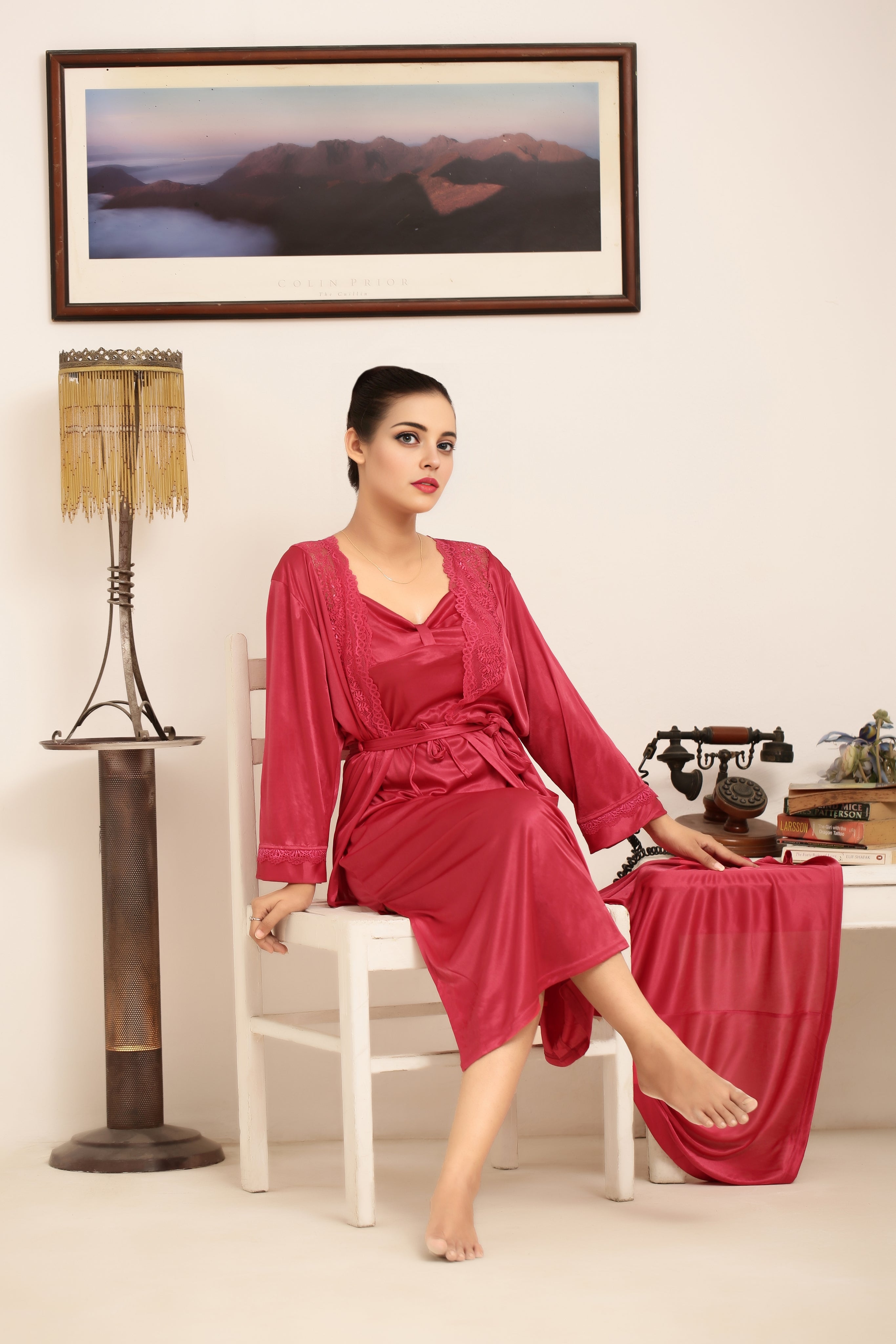 Gown Set - Liora Silk - Pink