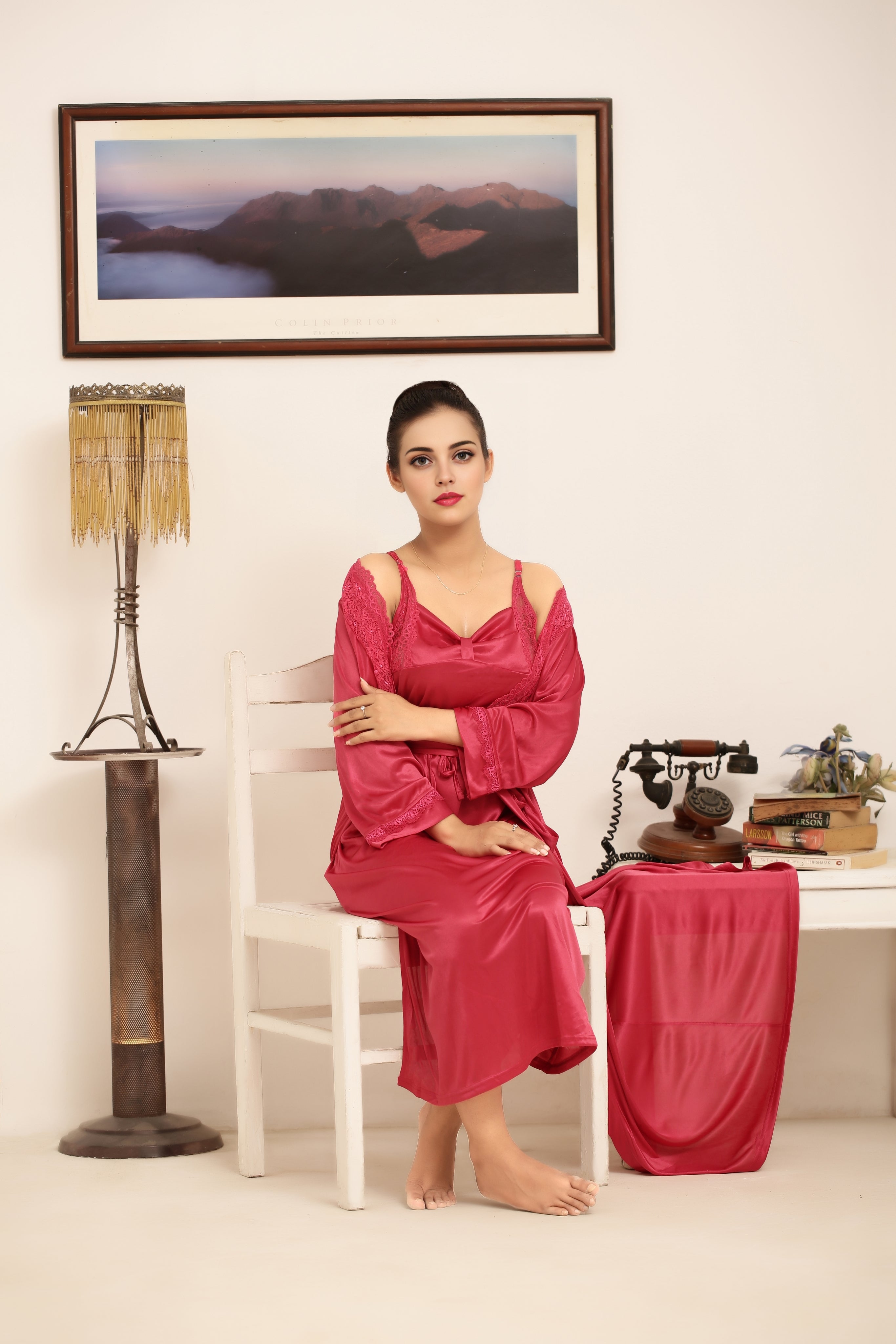 Gown Set - Liora Silk - Pink