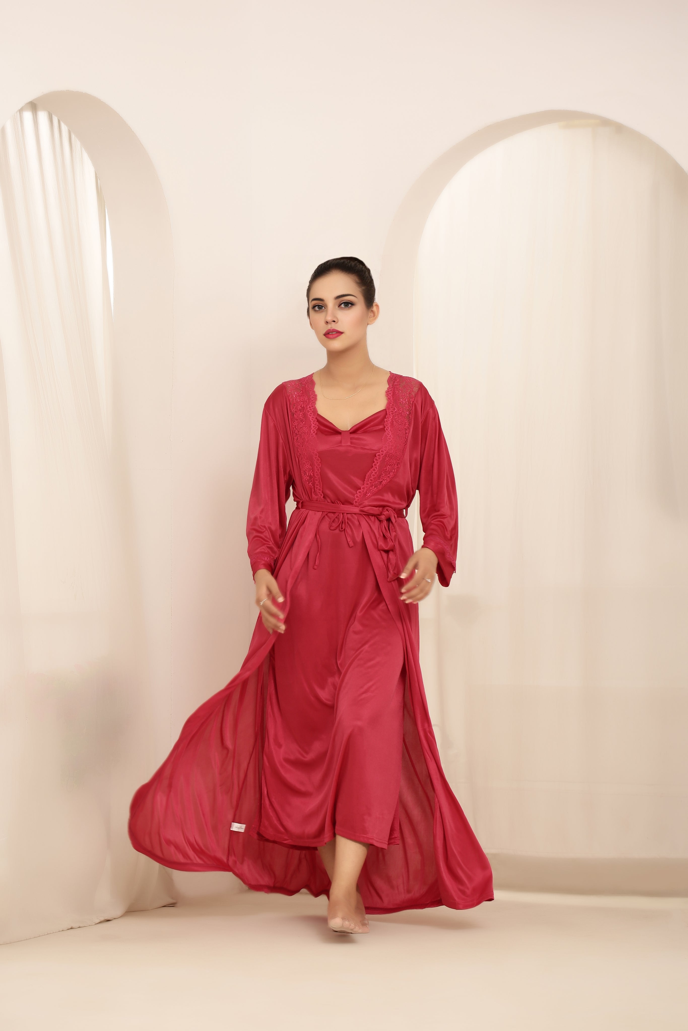 Gown Set - Liora Silk - Pink