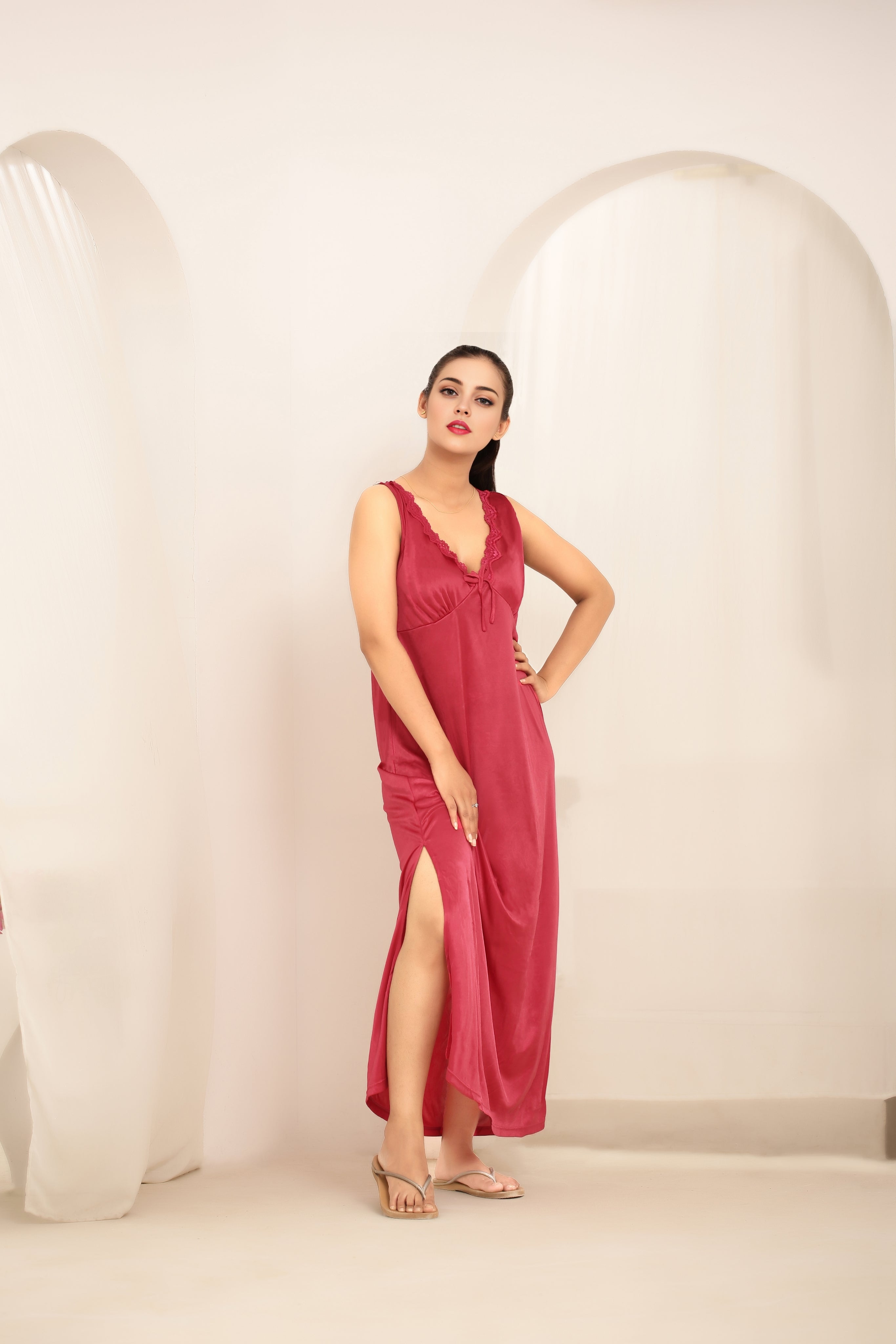 Gown Set - Orina Silk - Pink