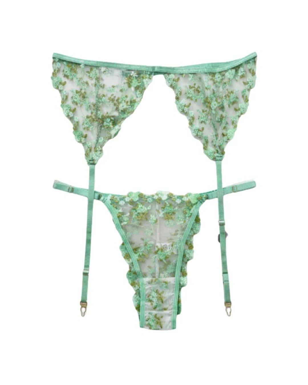 Garter Set - Blossom Muse - Green