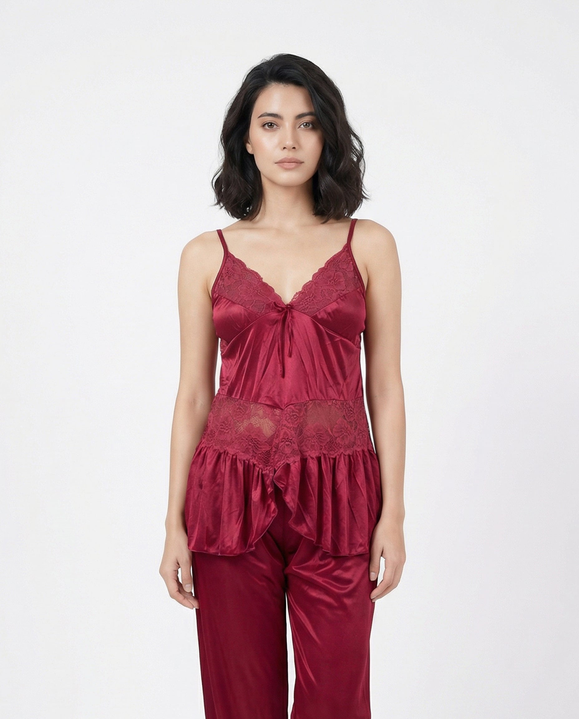 Gown Set - Silk Touch - Maroon