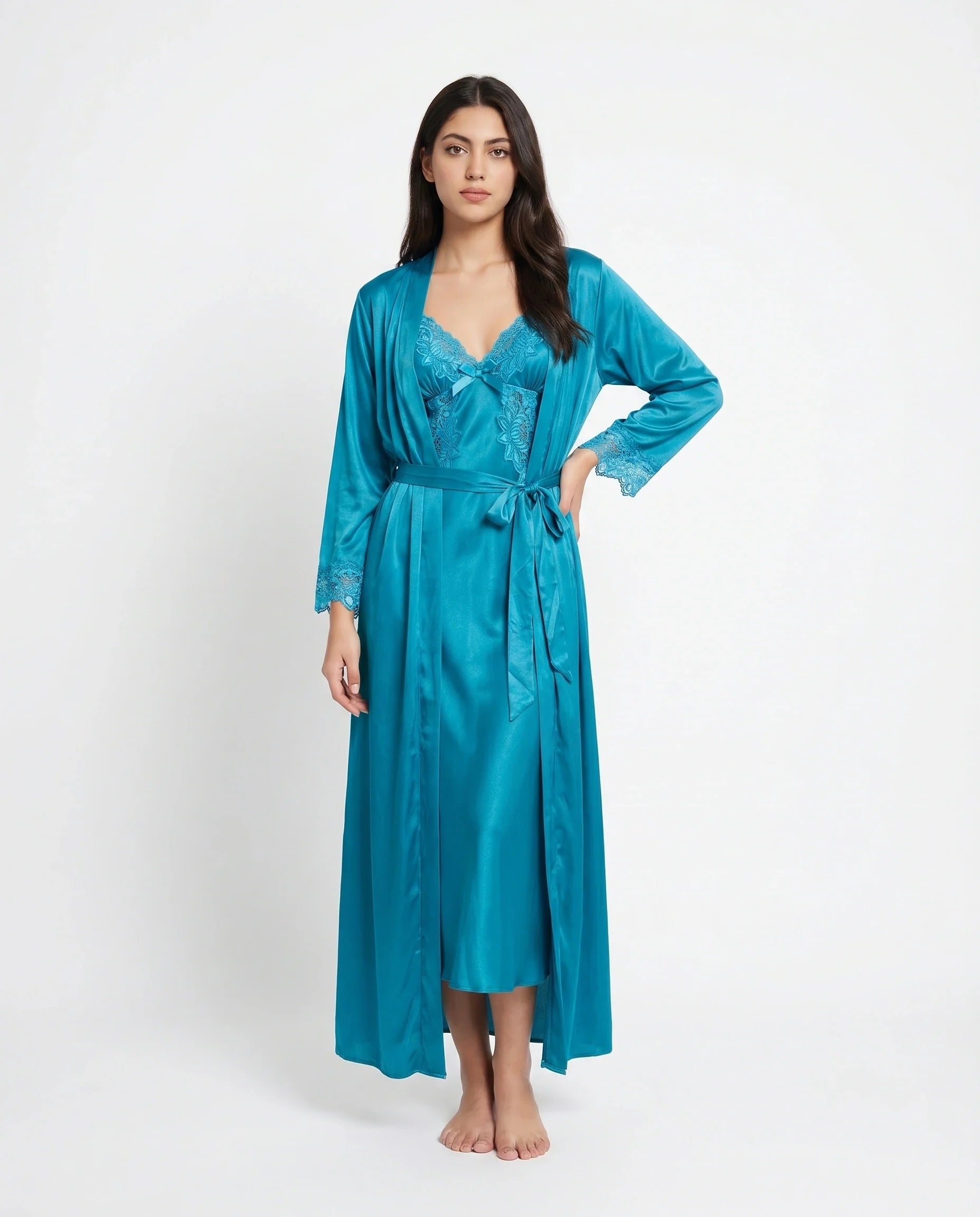 Gown Set - Valmira - Aqua