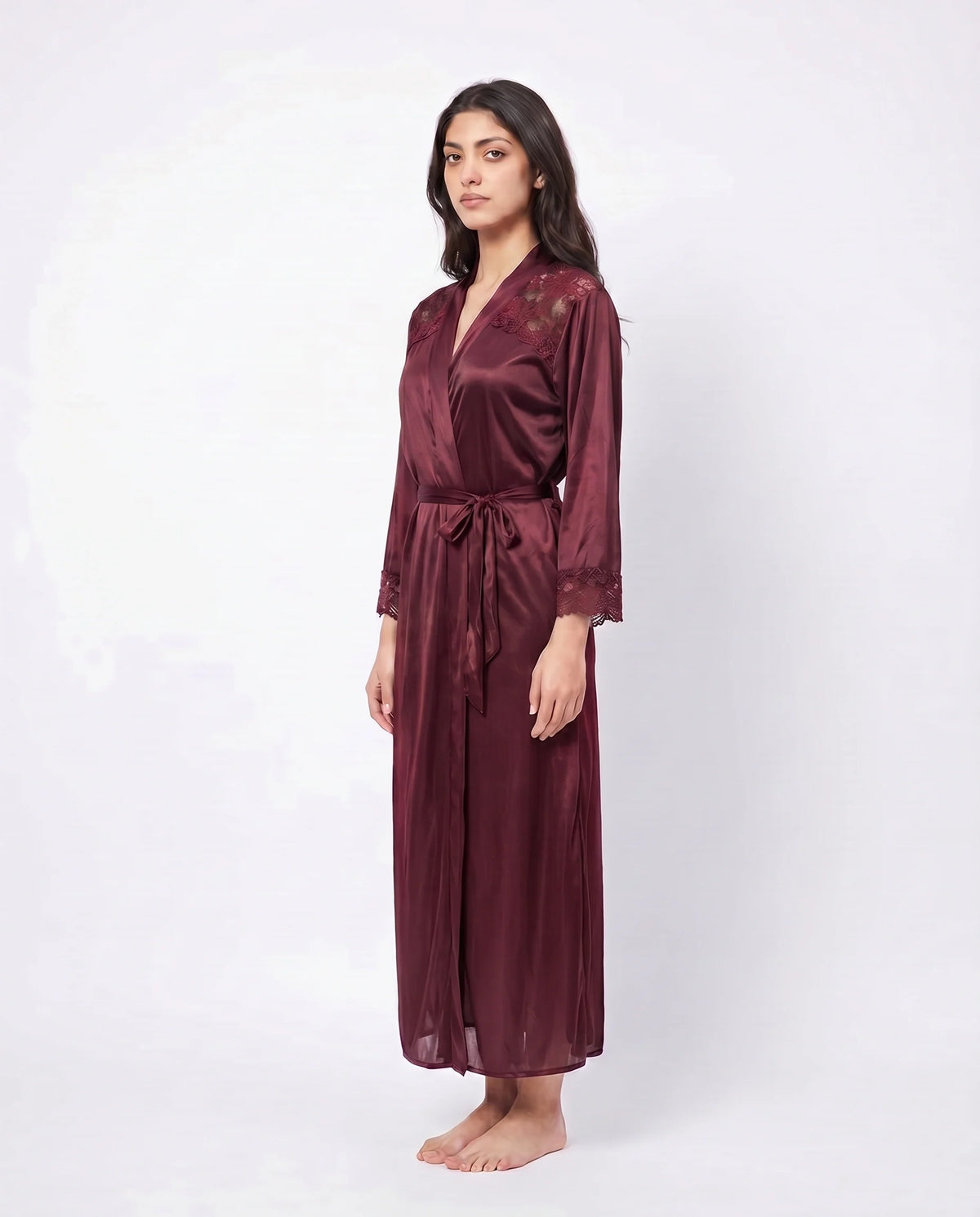 Gown Set - Zavira - Maroon