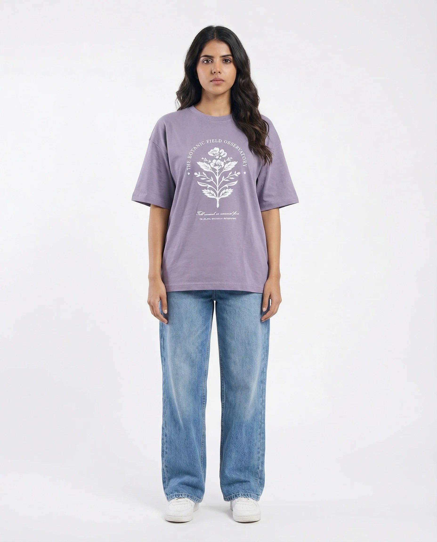 Drop Shoulder Graphic Tee - Botanic Field