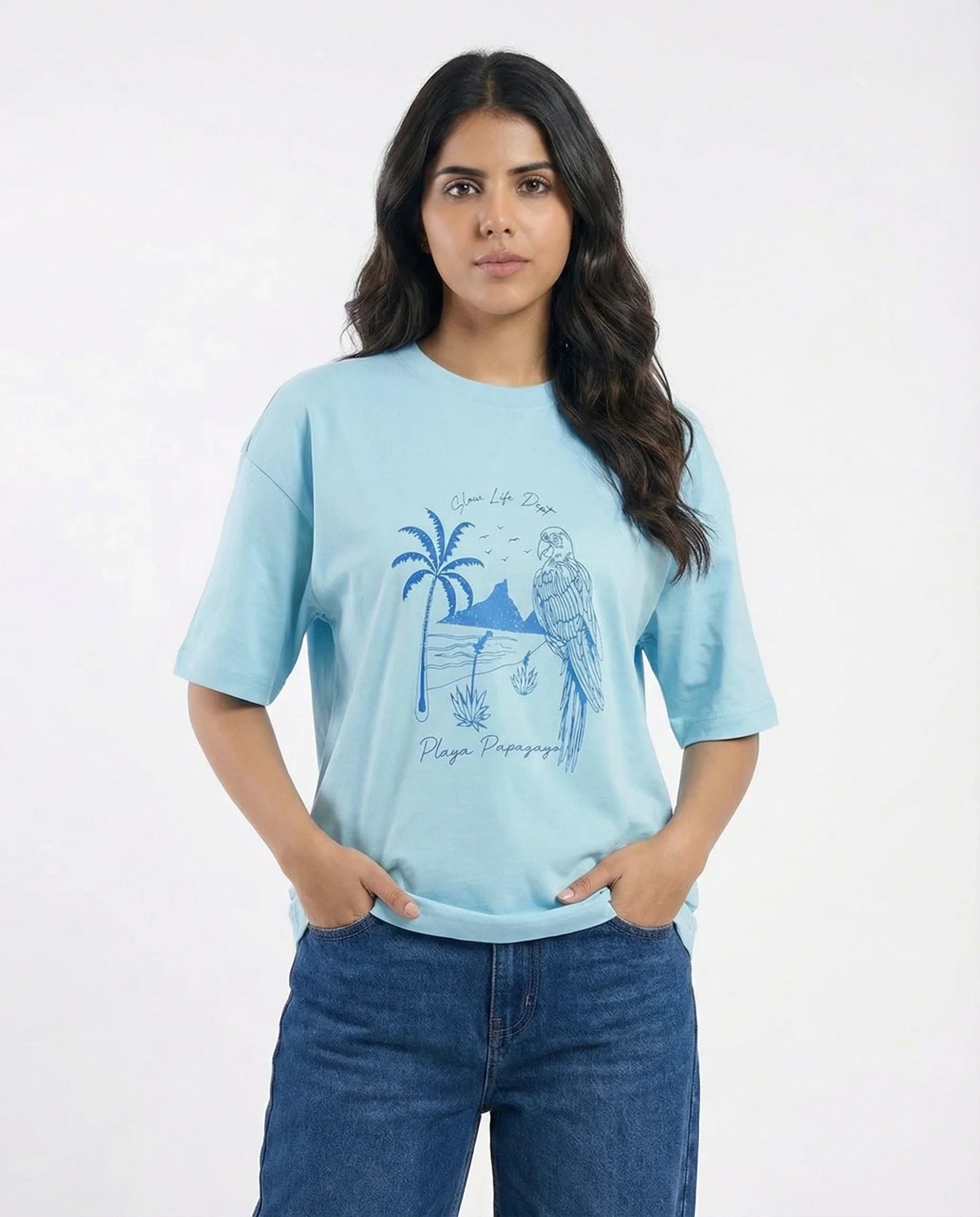 Drop Shoulder Graphic Tee - Slow Life