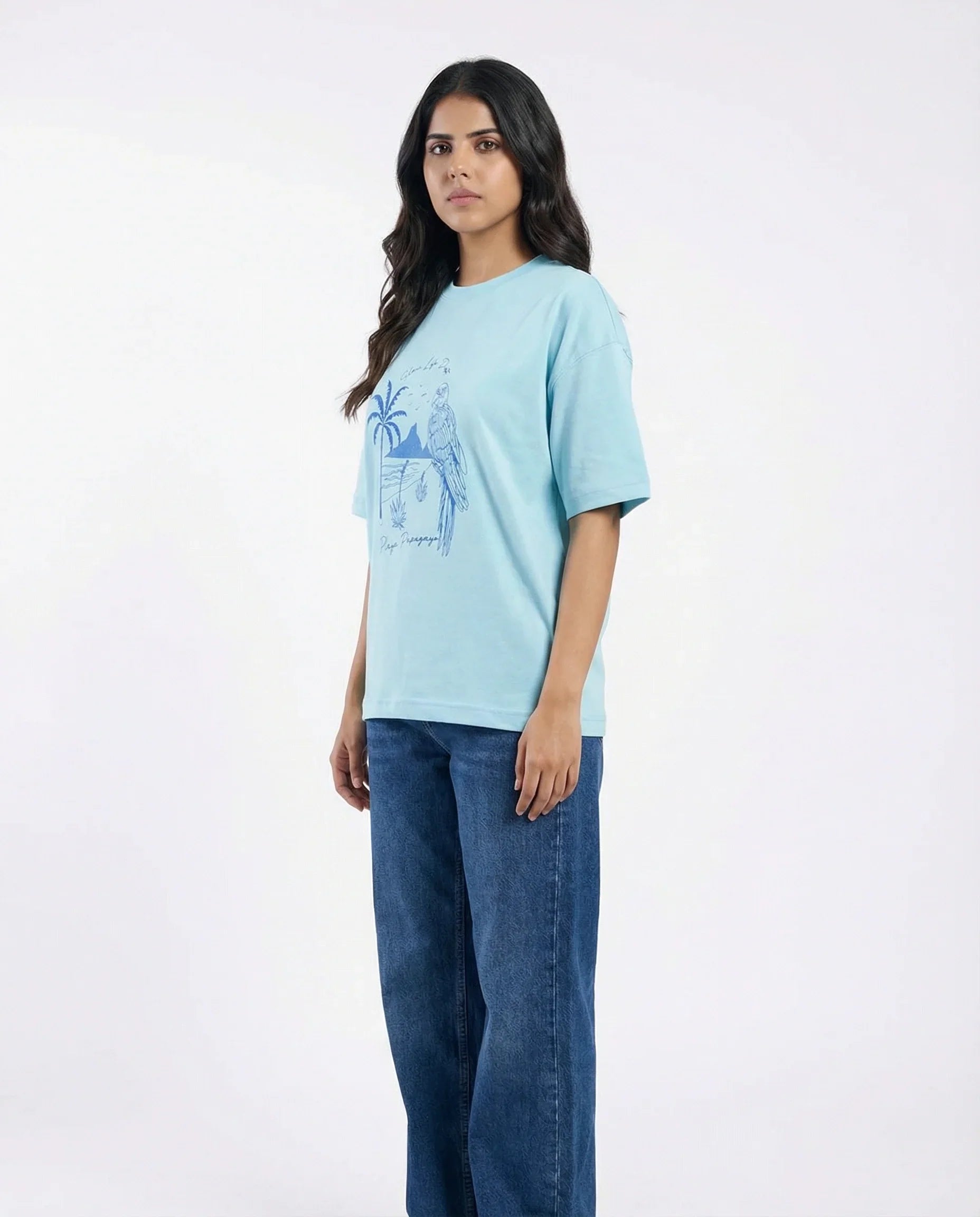 Drop Shoulder Graphic Tee - Slow Life
