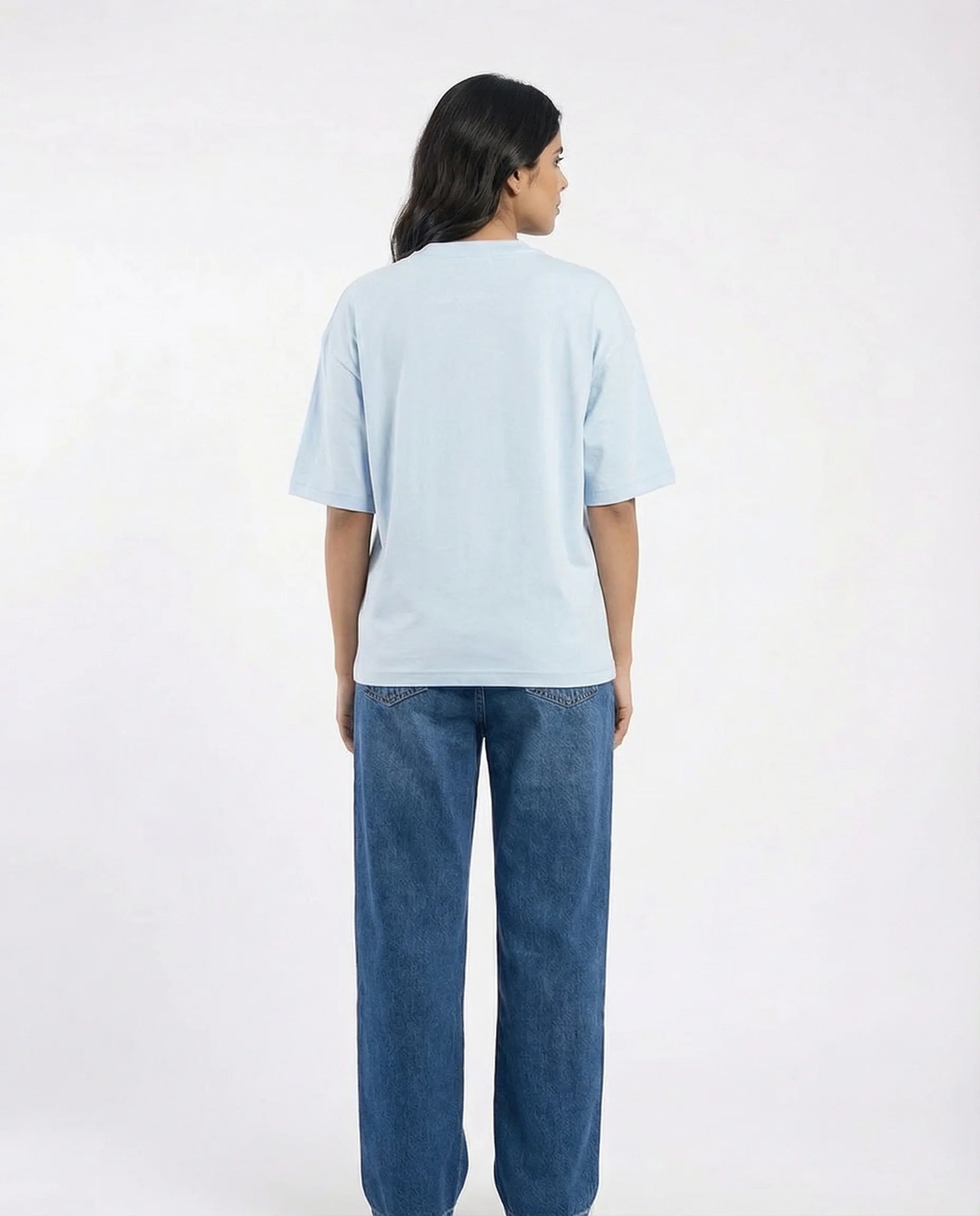 Drop Shoulder Graphic Tee - Stop Making Sense Blue