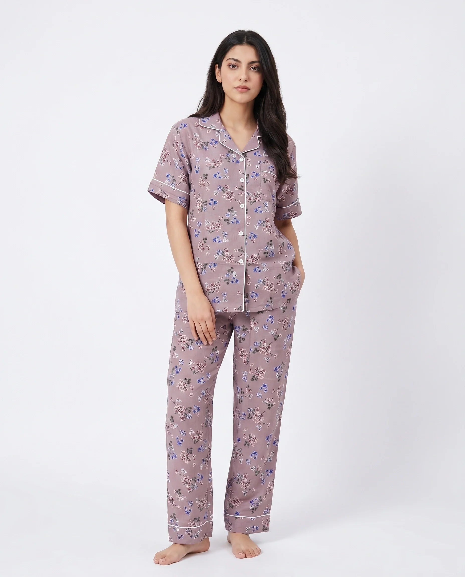 Linen Pajama Suit - Ditsy Floral