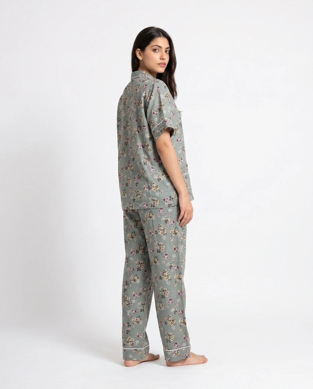 Linen Pajama Suit - Misty Floral