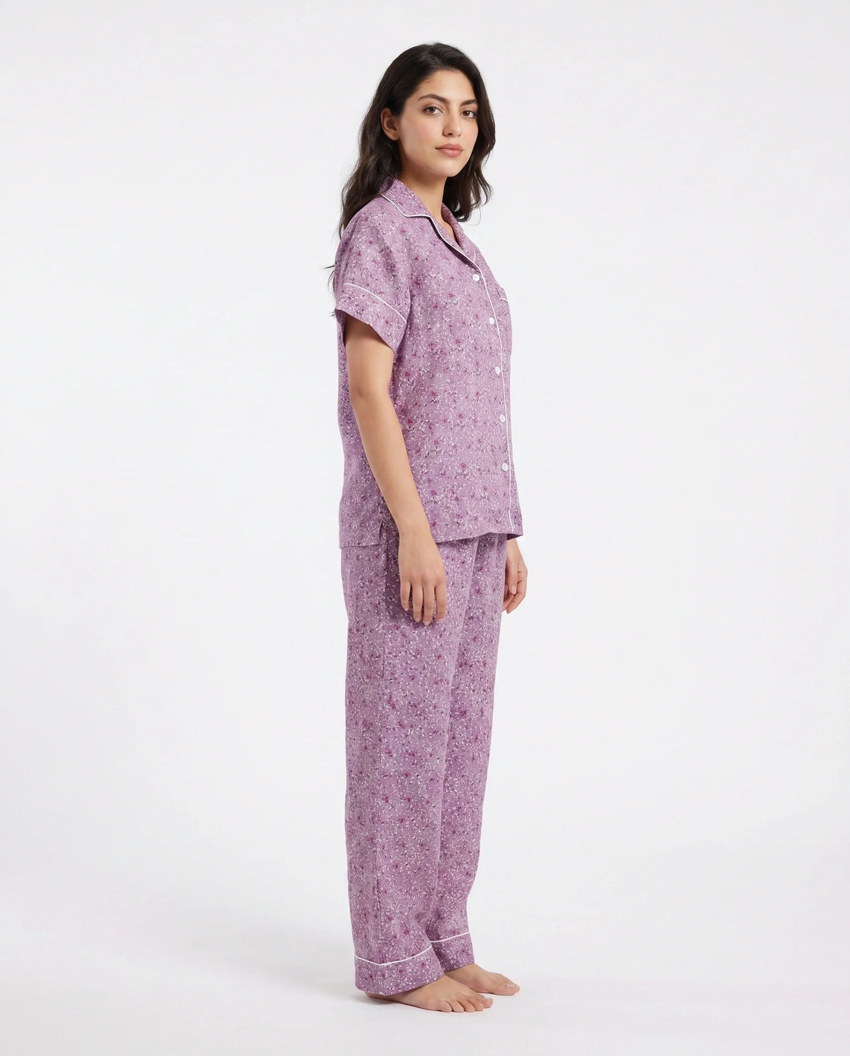 Linen Pajama Suit - Rosira Bloom