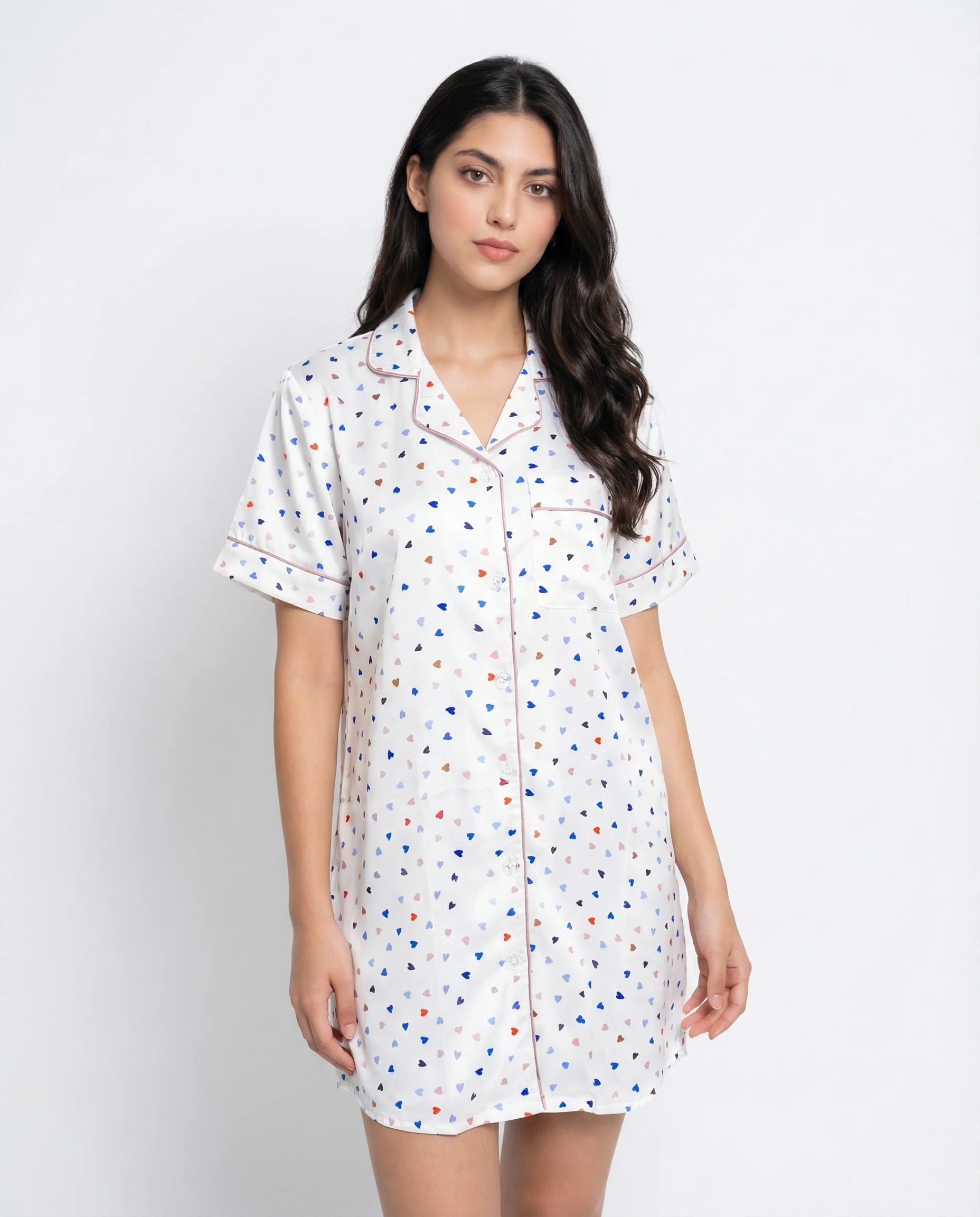 Long Shirt - Silk Dot