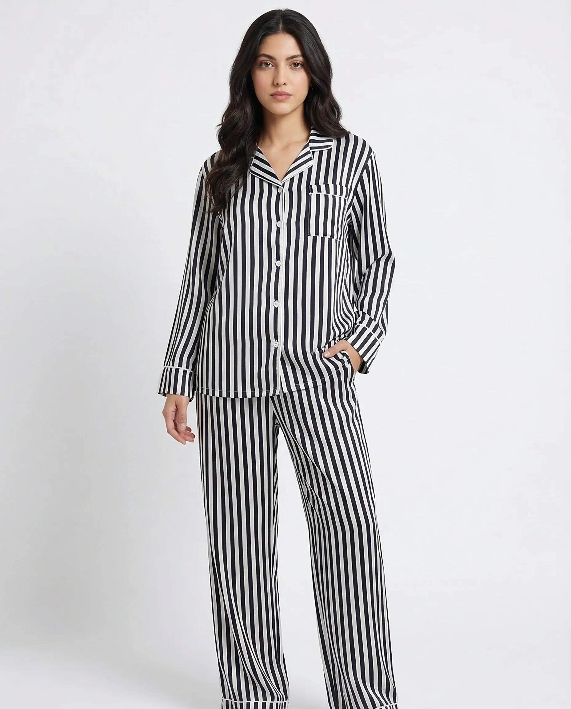 Linen Pajama Suit - Noir Chic - Black