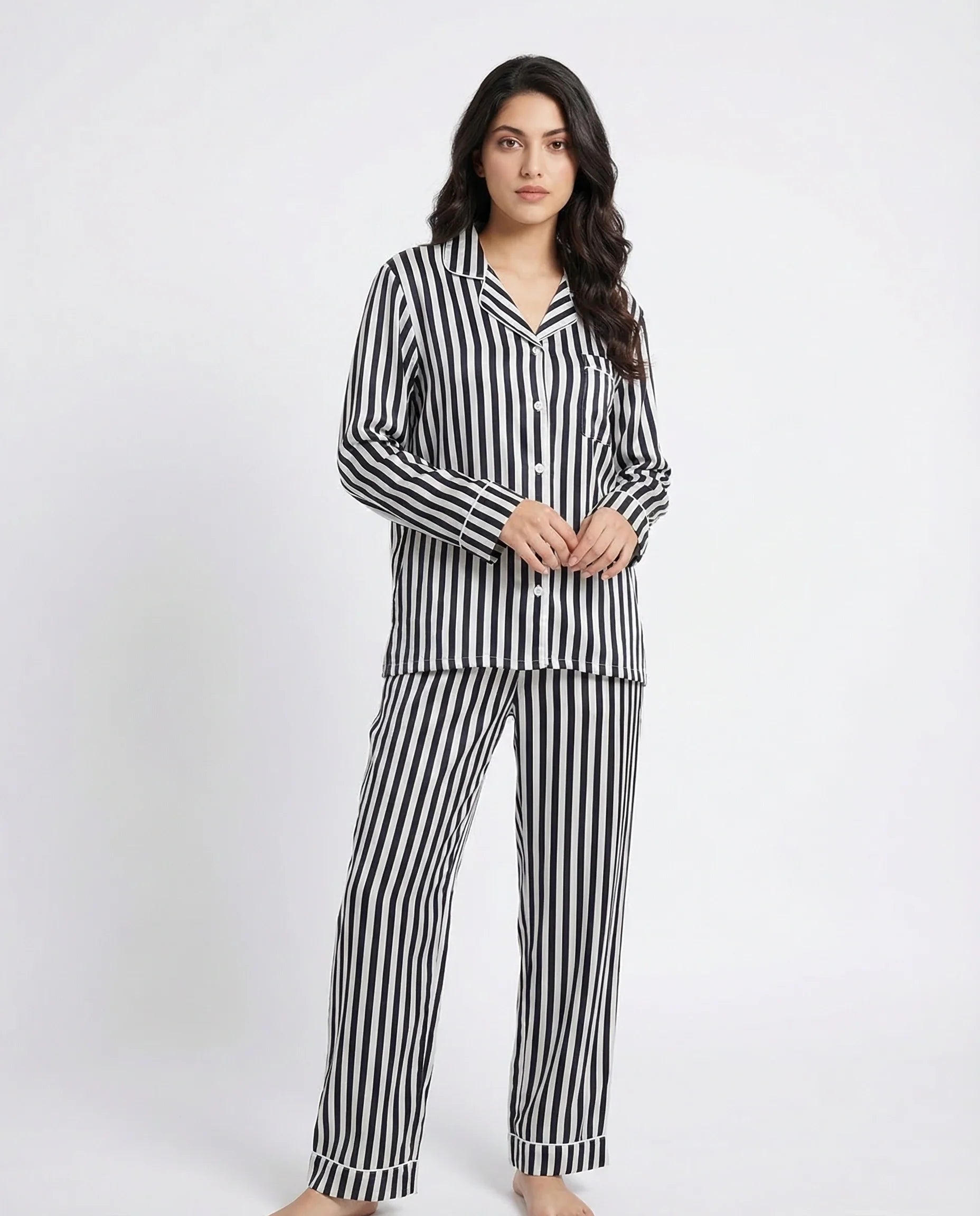 Linen Pajama Suit - Noir Chic - Black