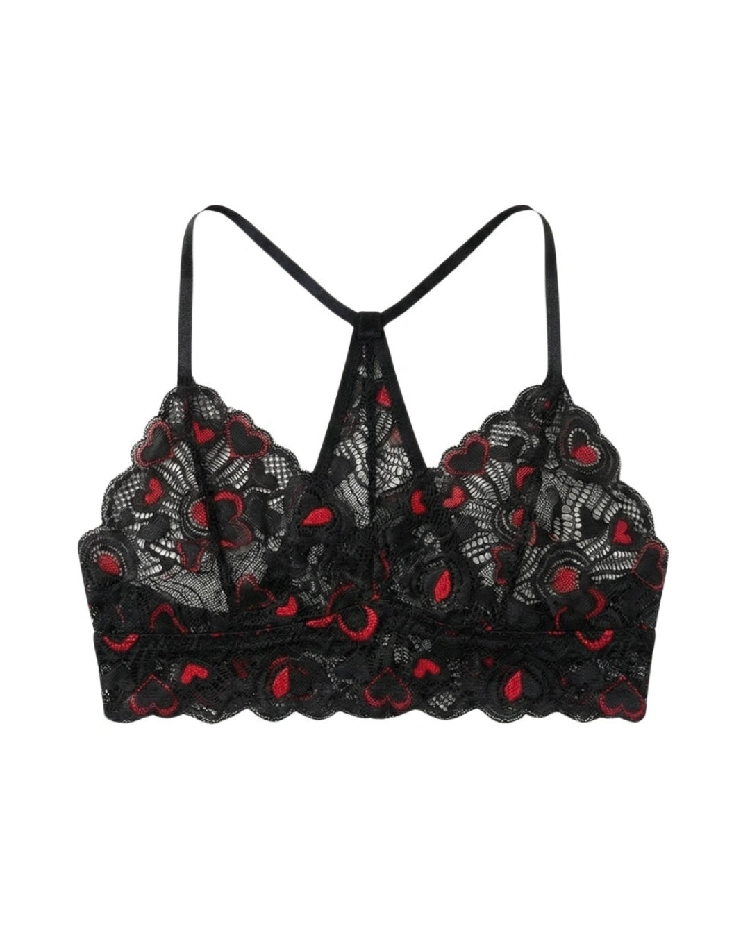 Non Padded Bra Set - Heart Lace