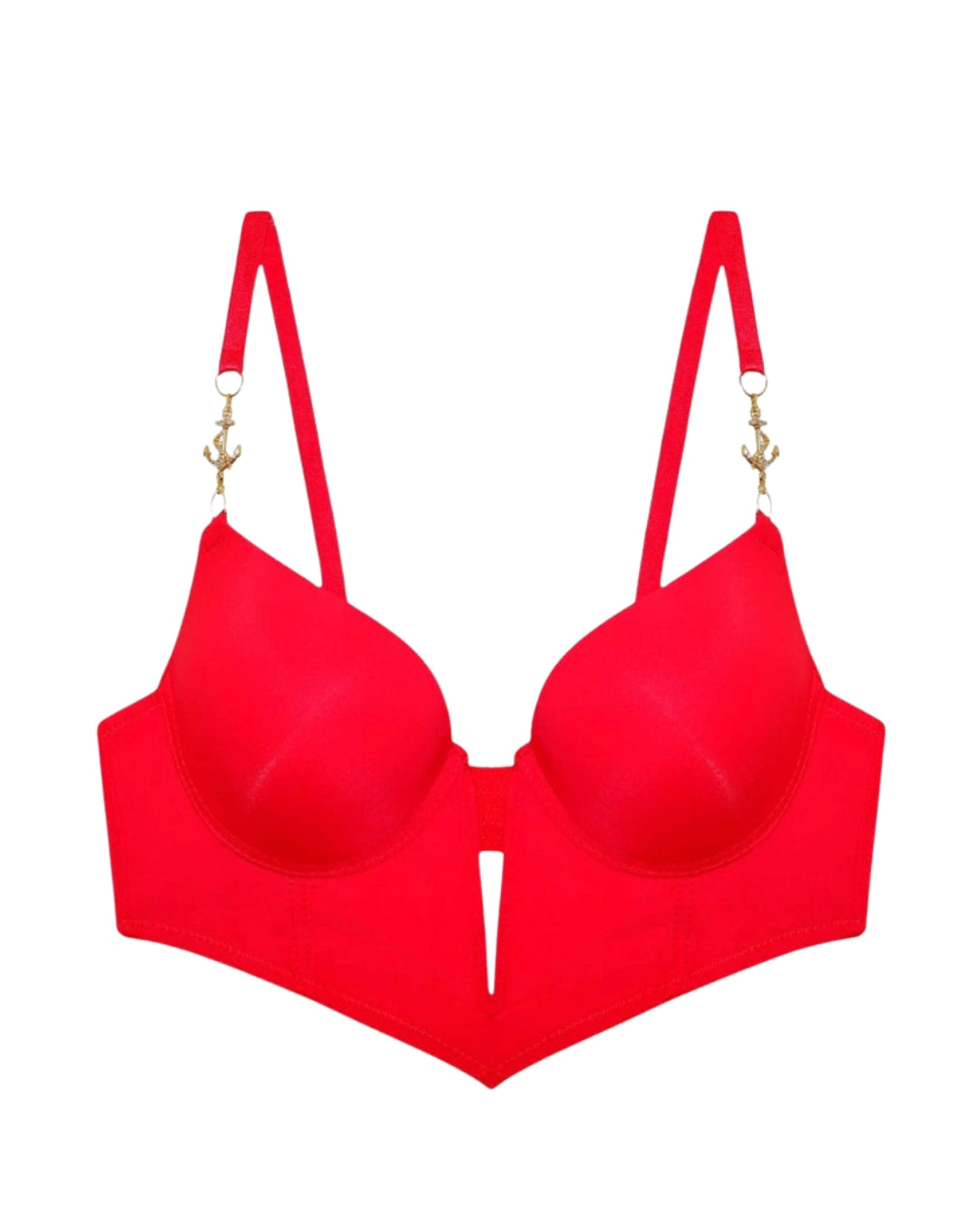 Padded Bra Set - Classic Shape - Red