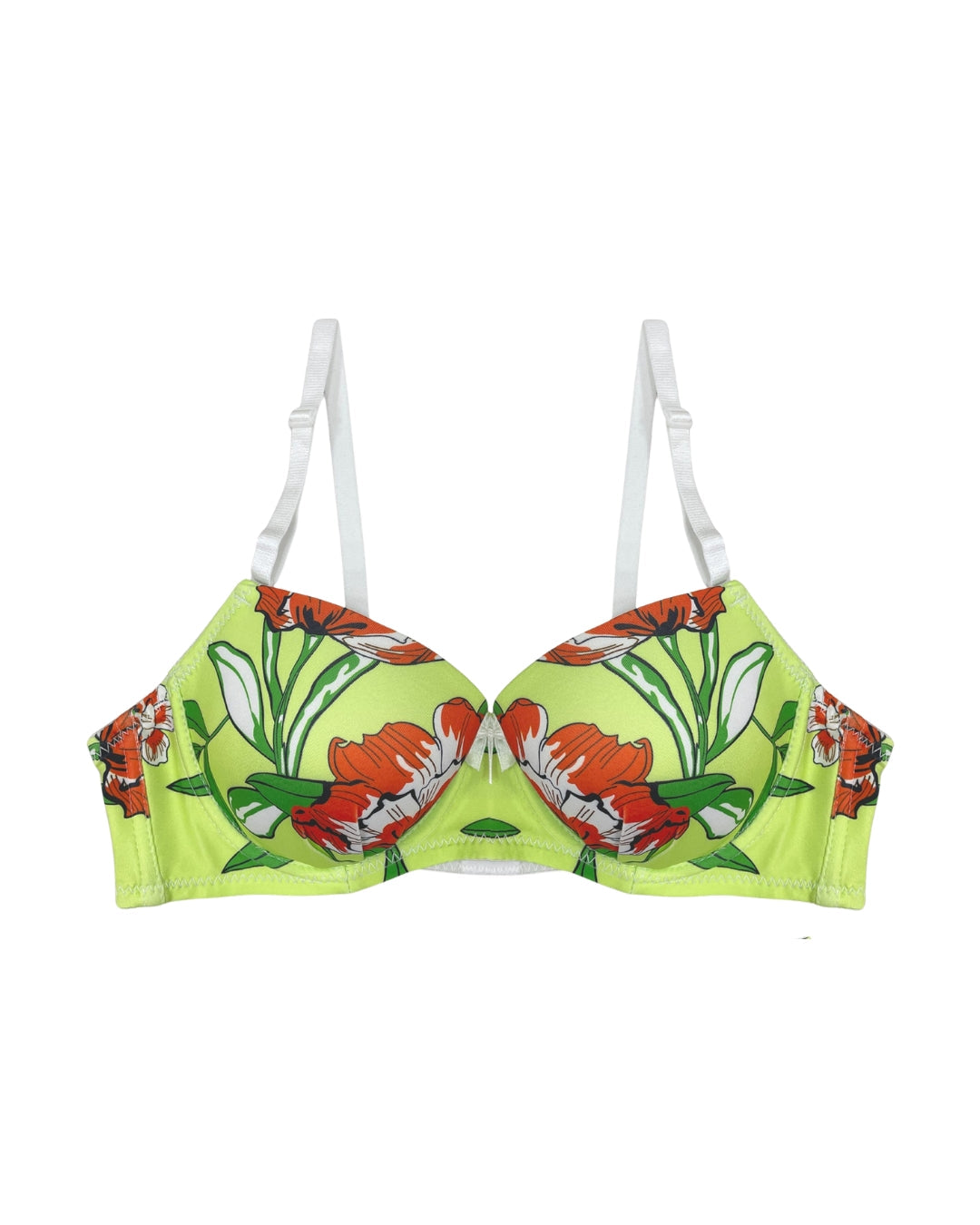 Padded Bra Set - Green Floral