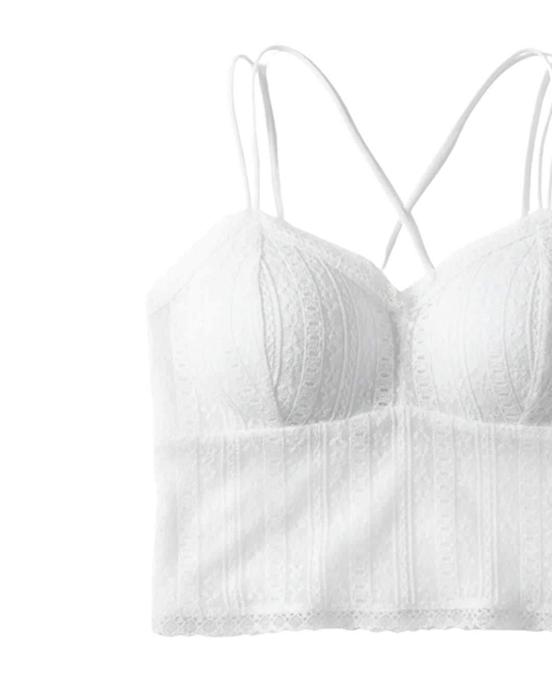 Padded Bralette - Mesh Stride - White