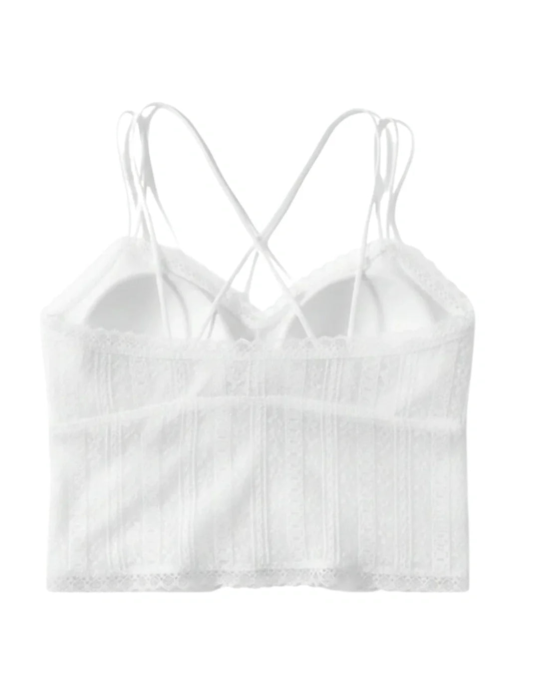 Padded Bralette - Mesh Stride - White