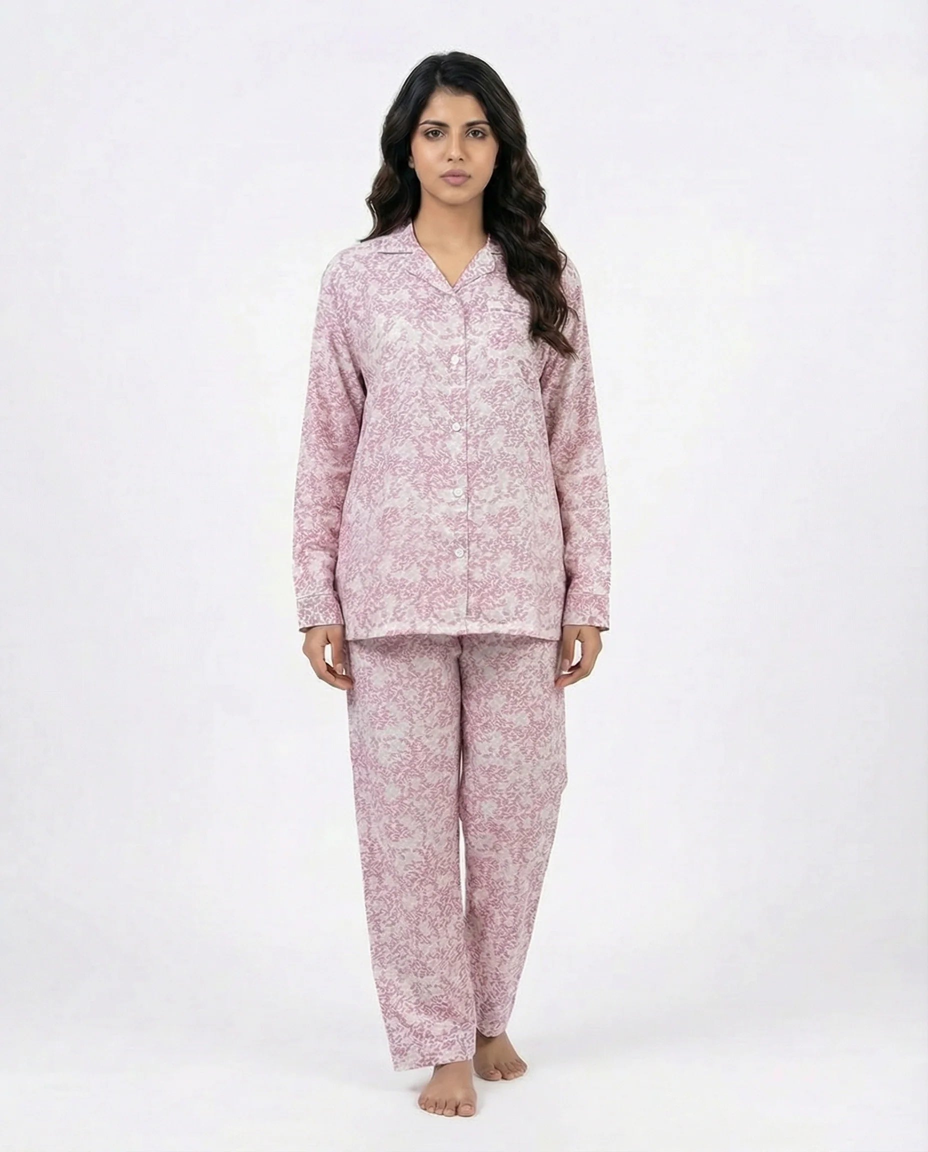 Linen Pajama Suit - Rose Cloud