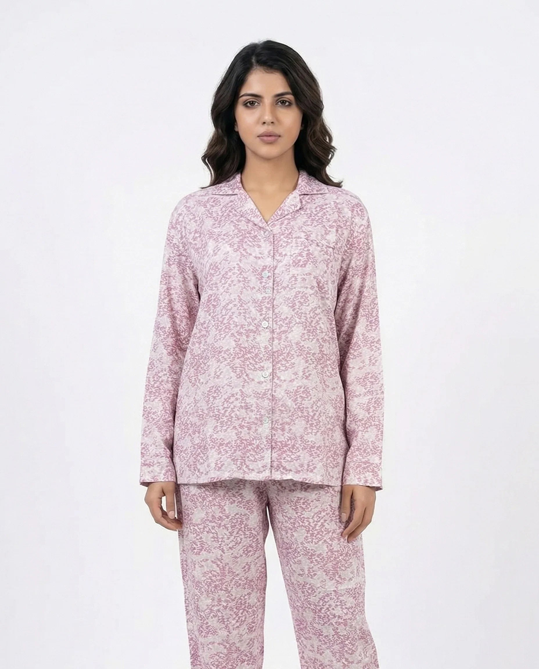 Linen Pajama Suit - Rose Cloud