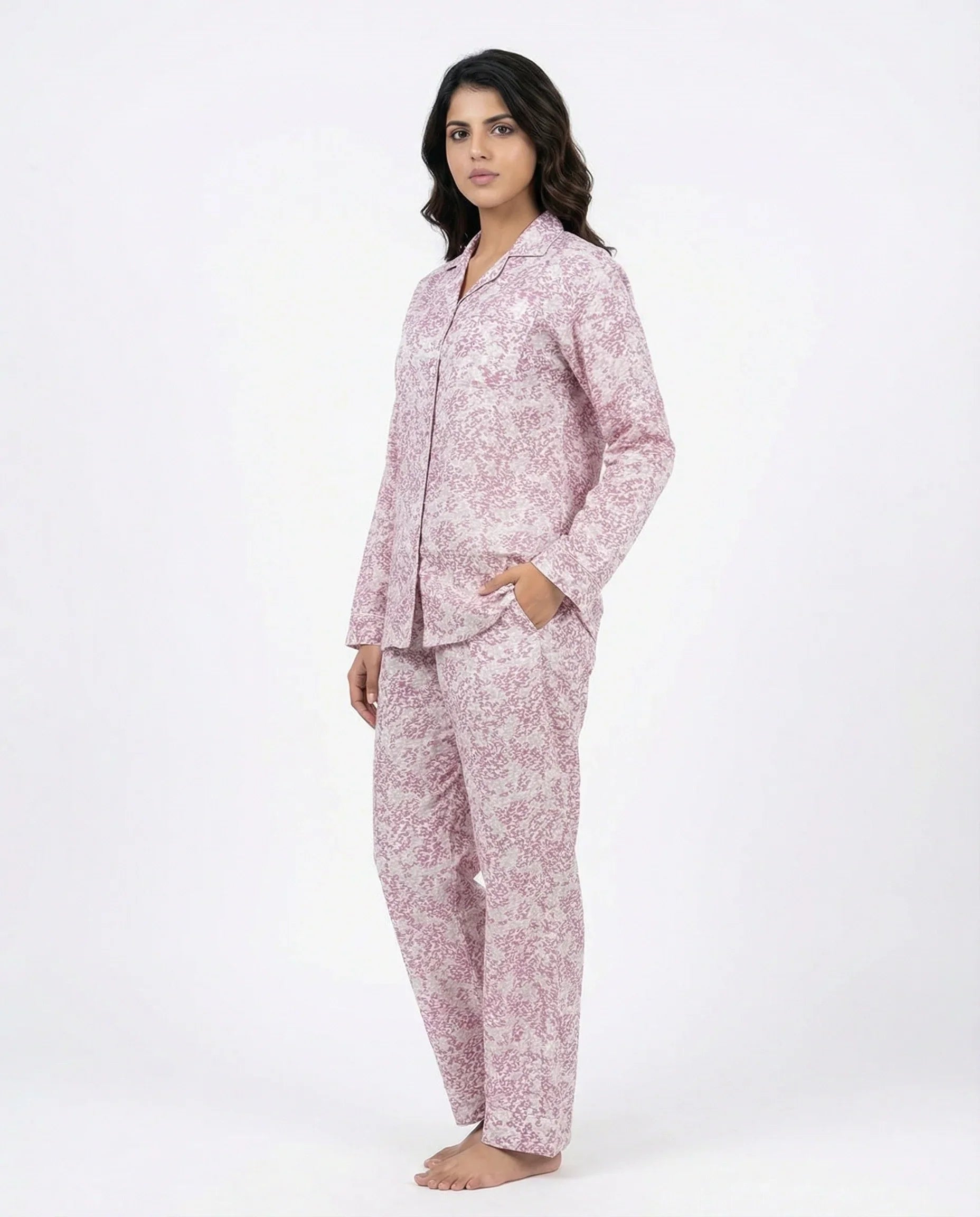 Linen Pajama Suit - Rose Cloud