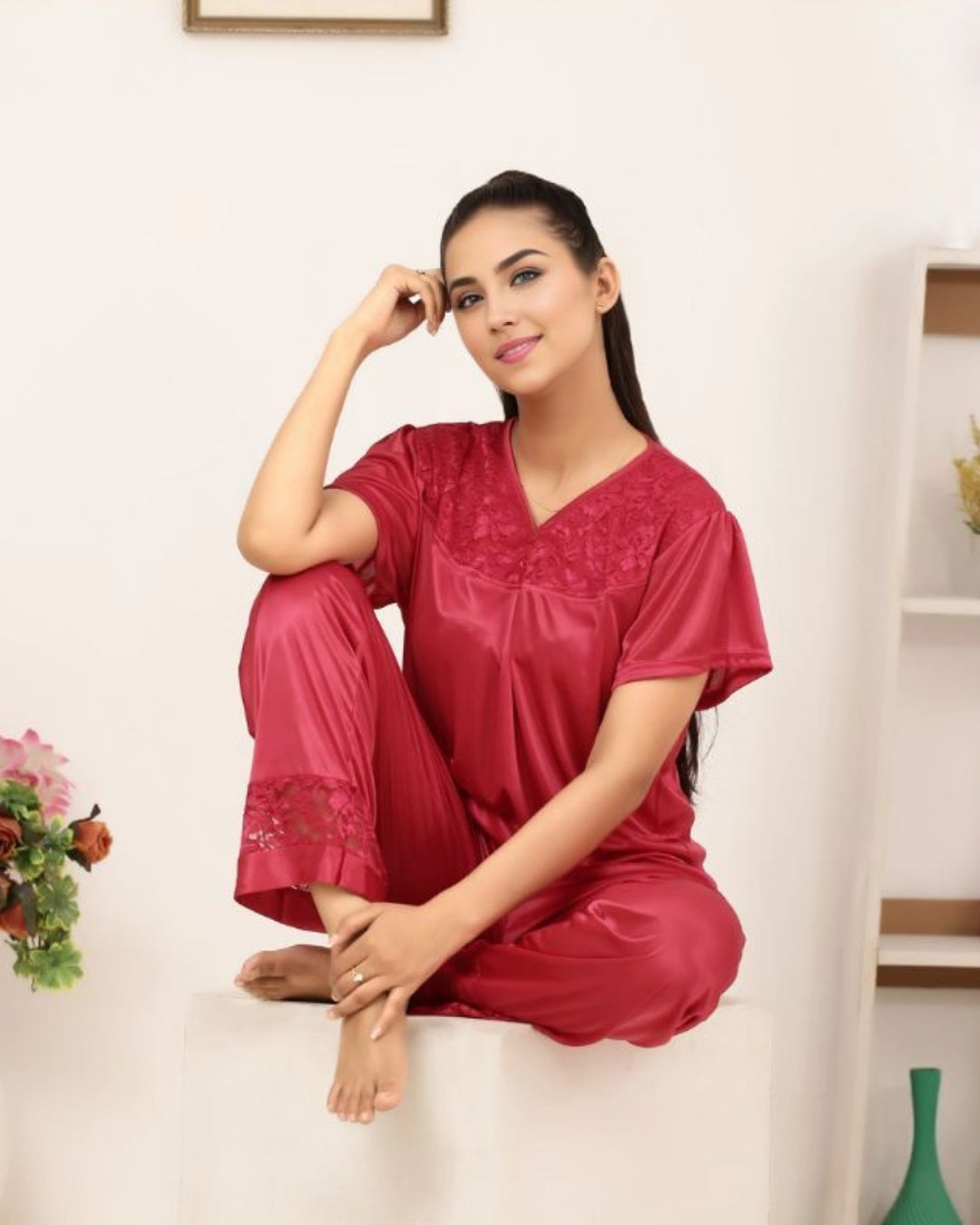 Silk PJ Set - Miren - Pink