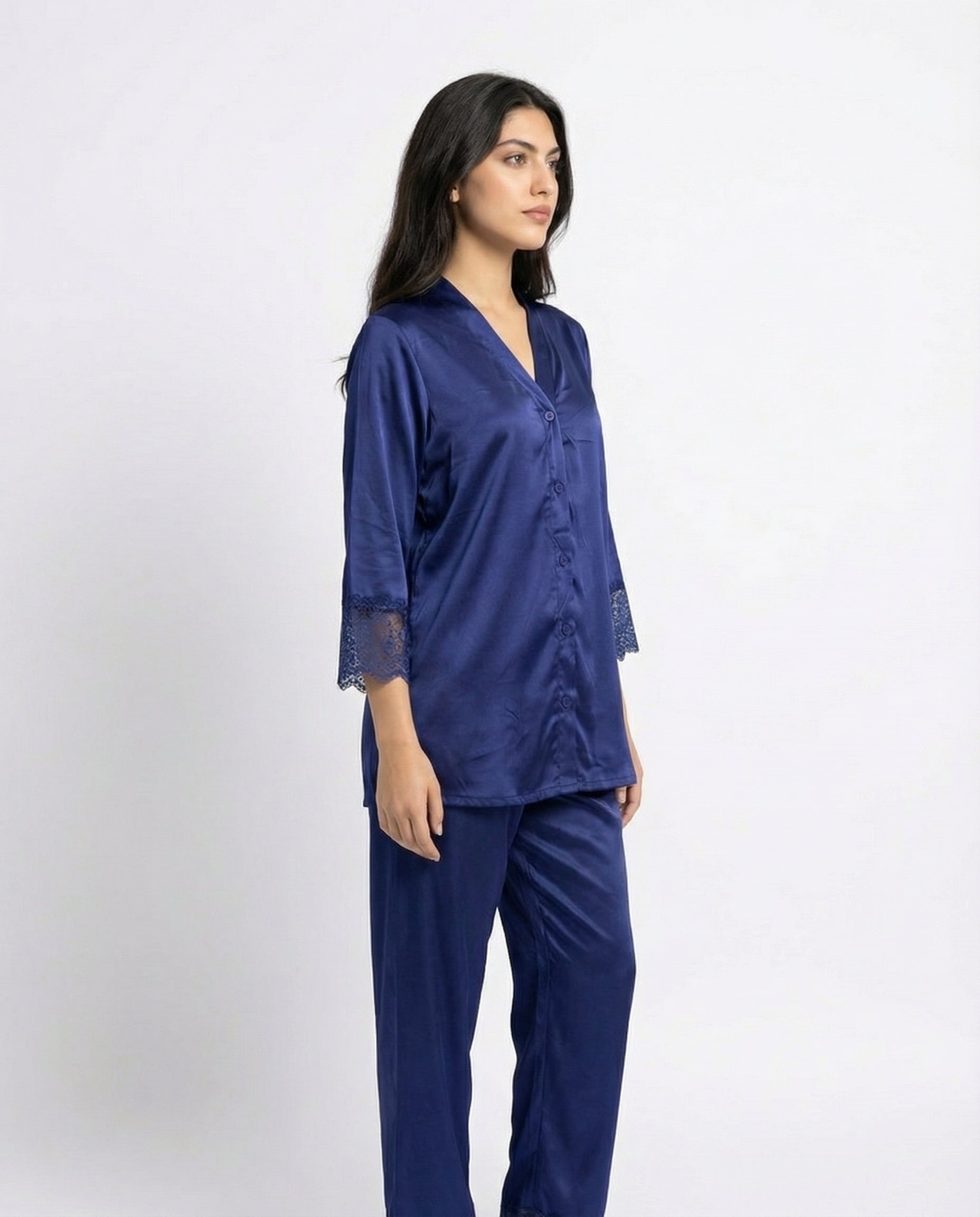 Silk PJ Set - Silky Charm - Blue